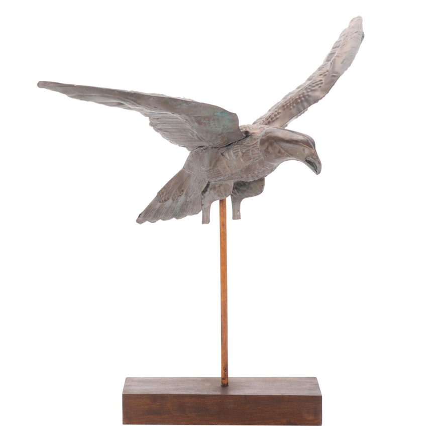 American Punched Copper Eagle Weathervane Topper, Mid to Late 19th Century