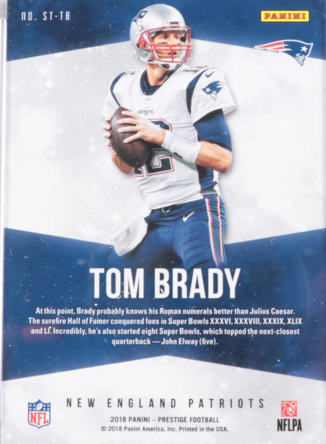 2018 Panini Prestige Stars of the NFL Tom Brady Graded Football Card