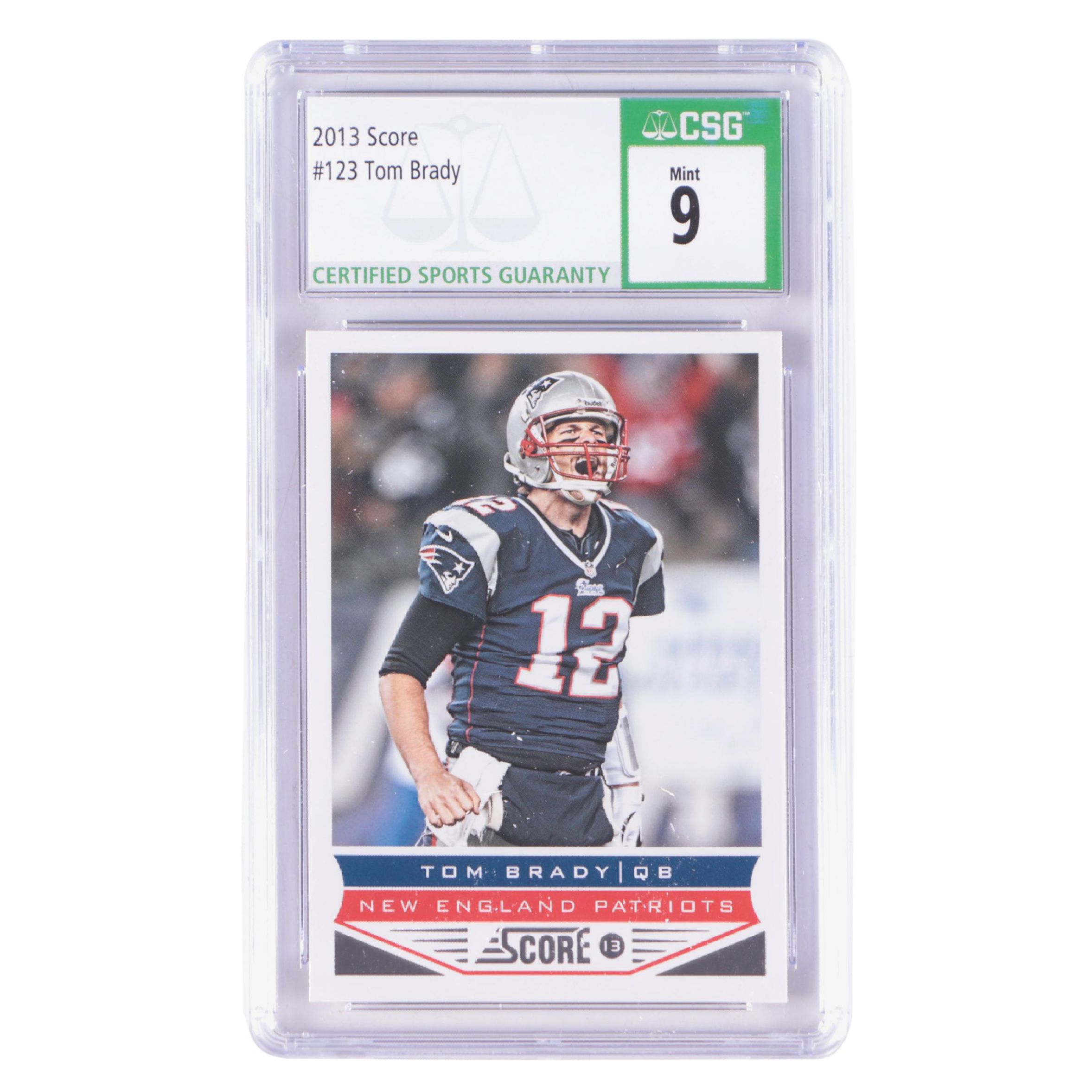2013 Score Tom Brady Graded Football Card