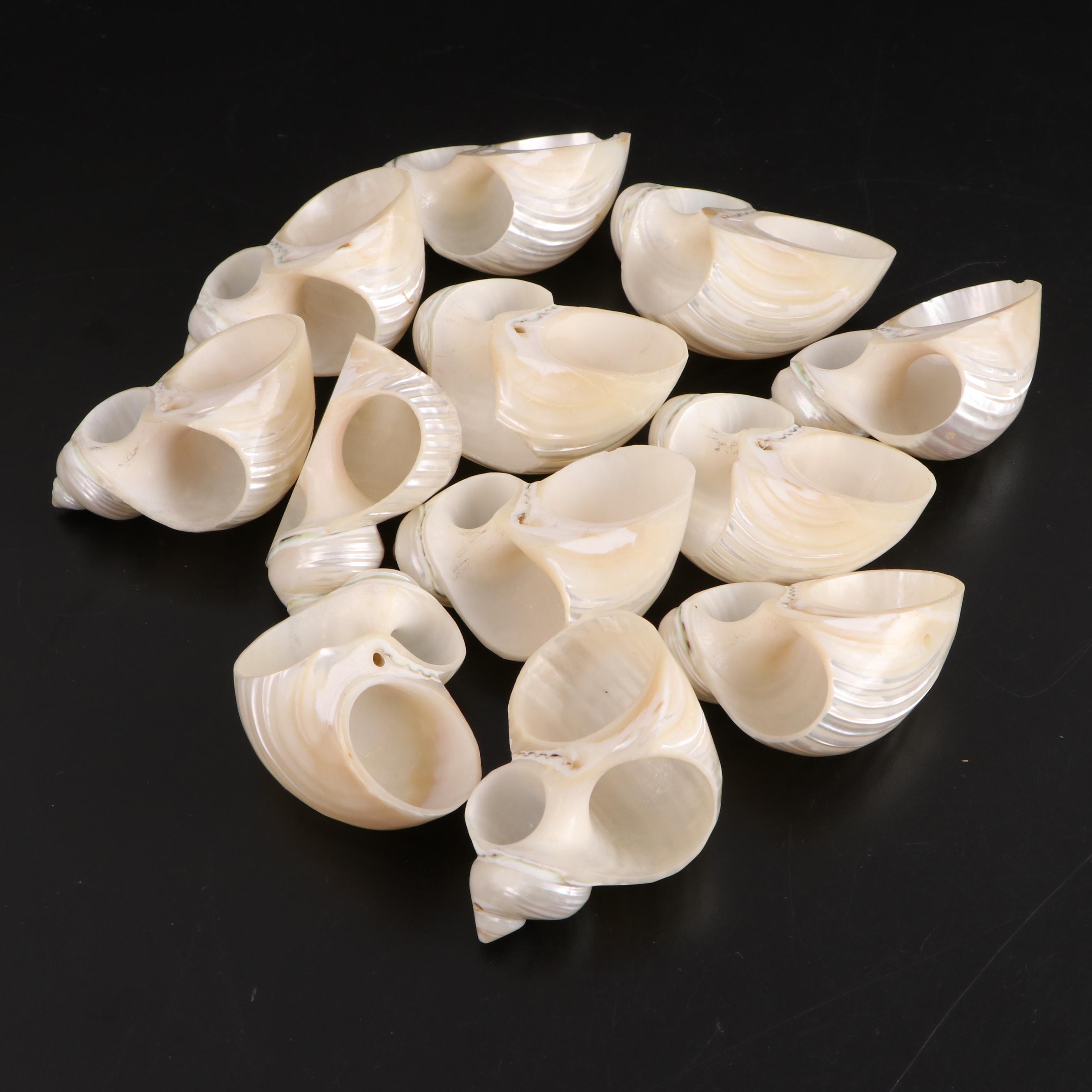 Imperial Pressed Glass Knife Rests with Shell Napkin Rings