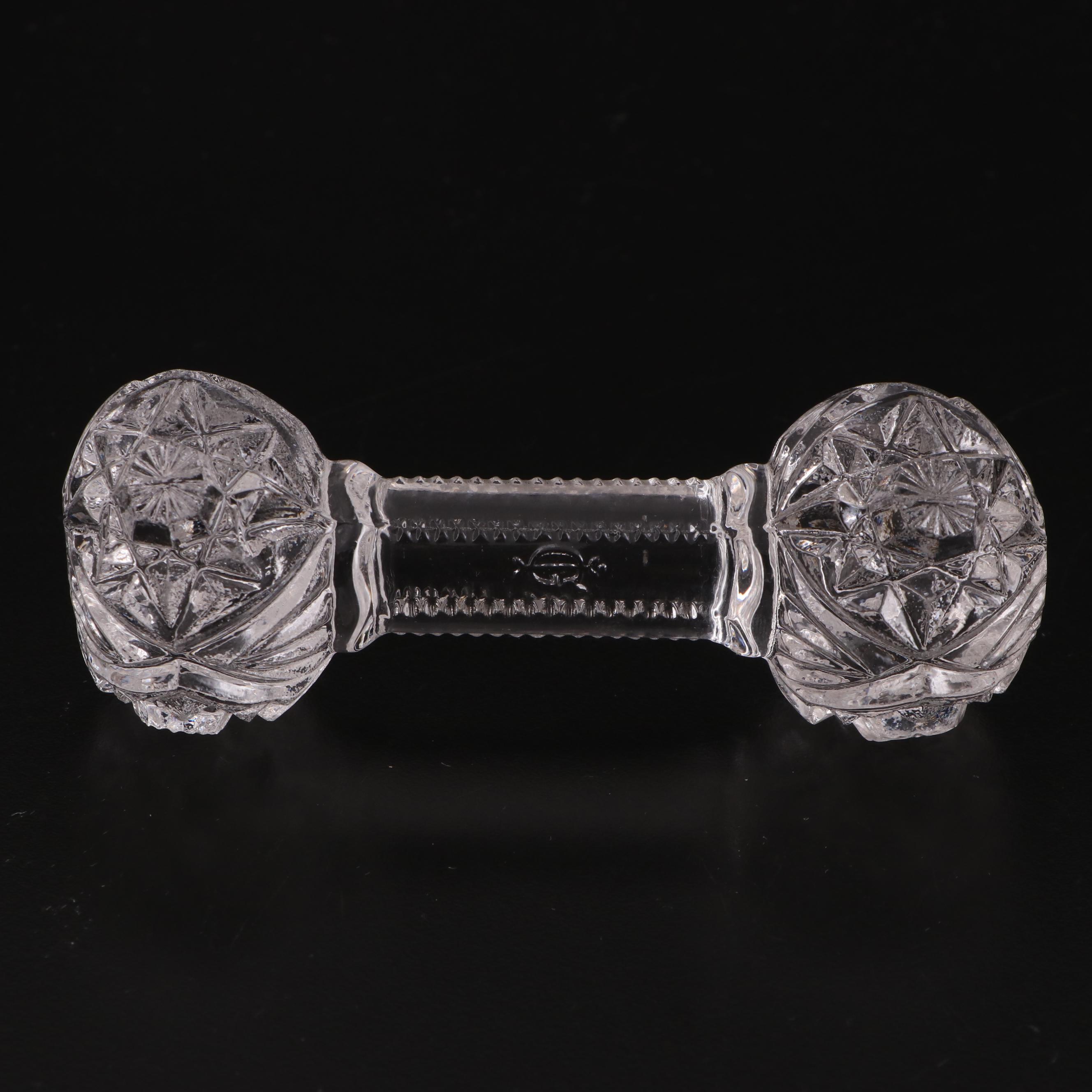 Imperial Pressed Glass Knife Rests with Shell Napkin Rings