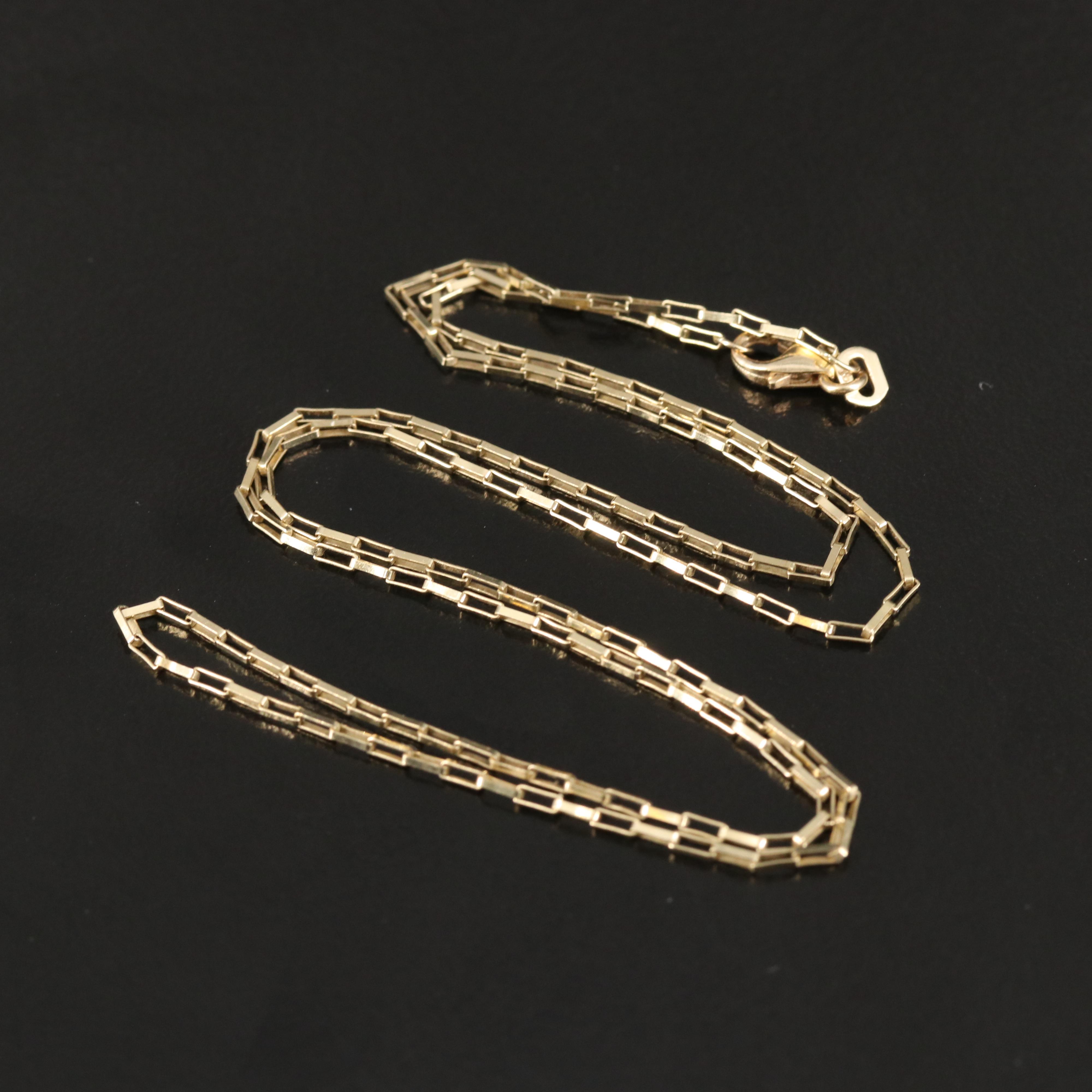 14K Elongated Box Chain Neklace