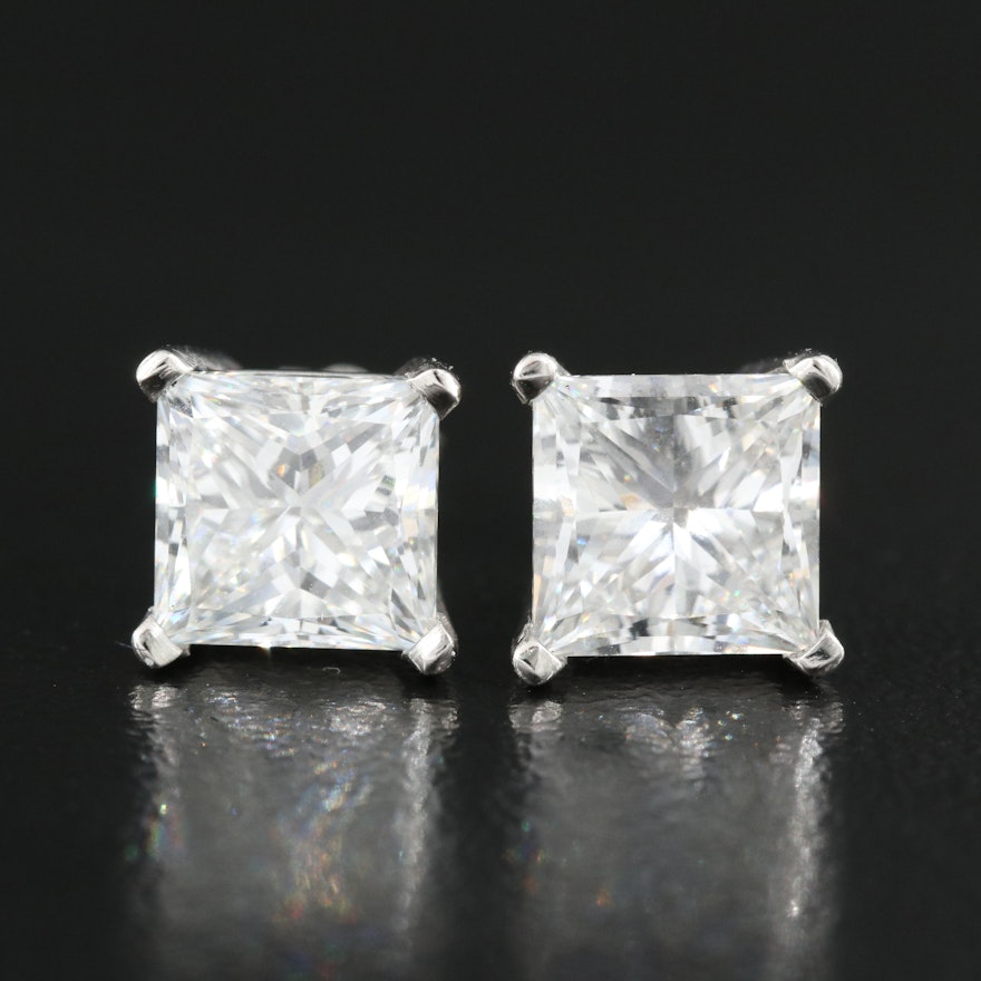 Platinum 4.03 CTW Lab Grown Diamond Stud Earrings with IGI Reports