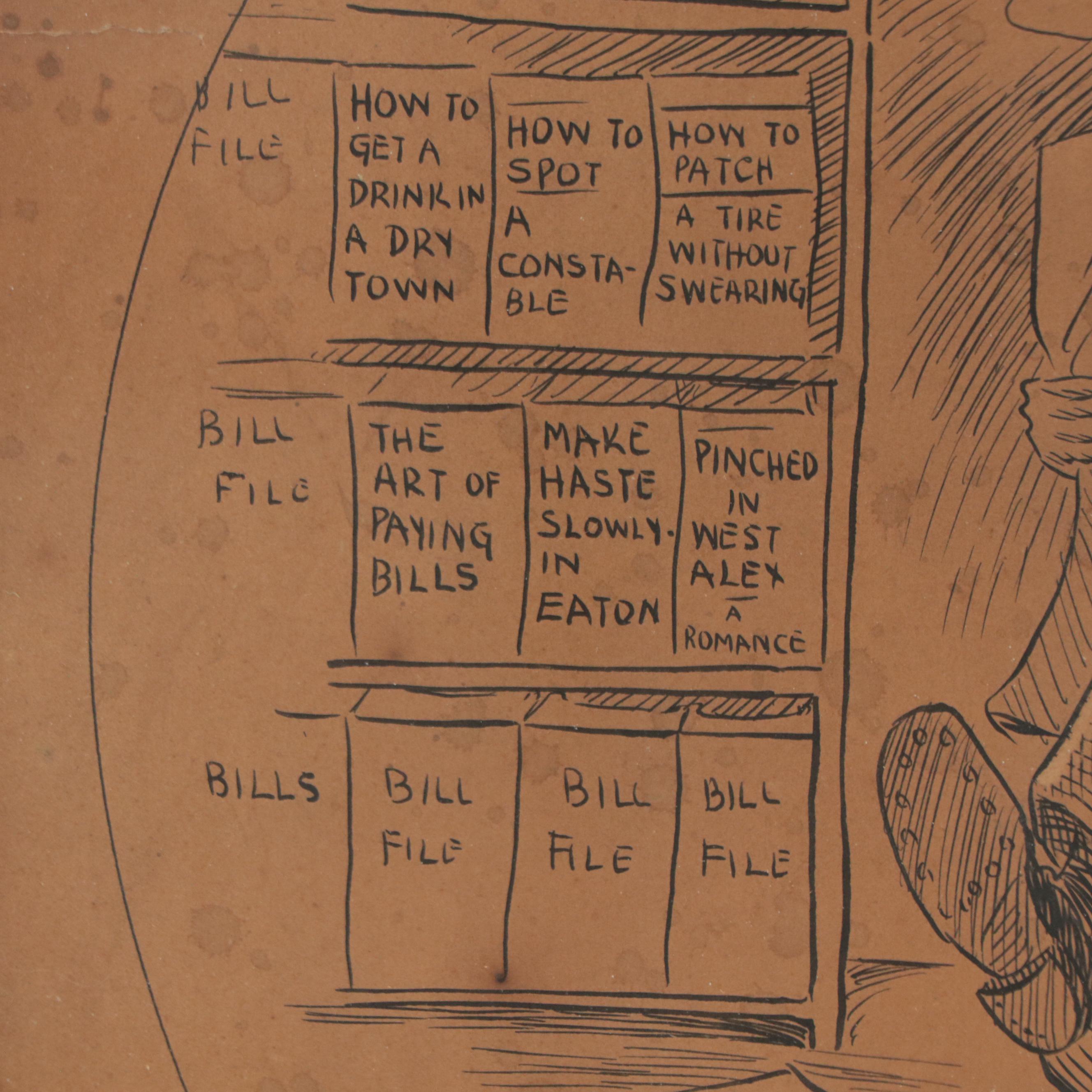 Political Comic Style Ink Drawing