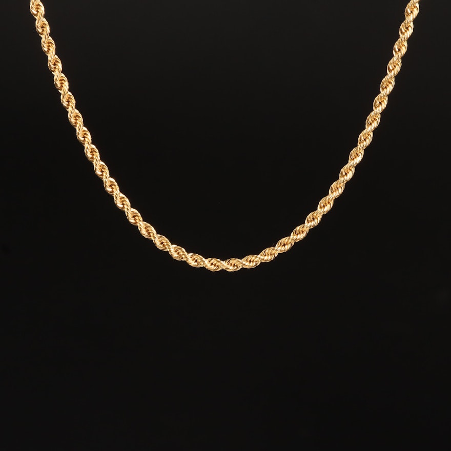 14K Rope Chain Necklace