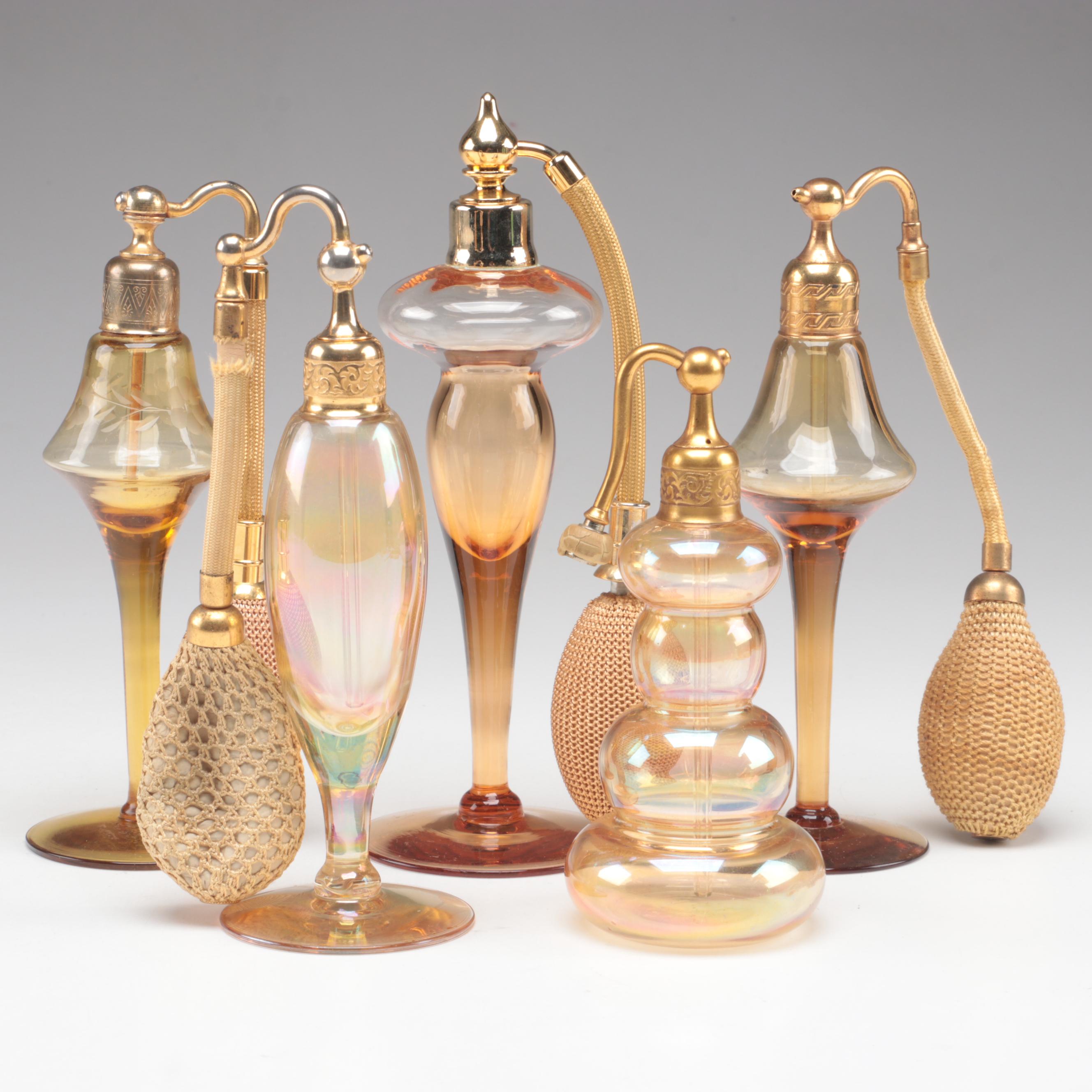 DeVilbiss with Other Glass Atomizer Perfume Bottles, Early 20th Century