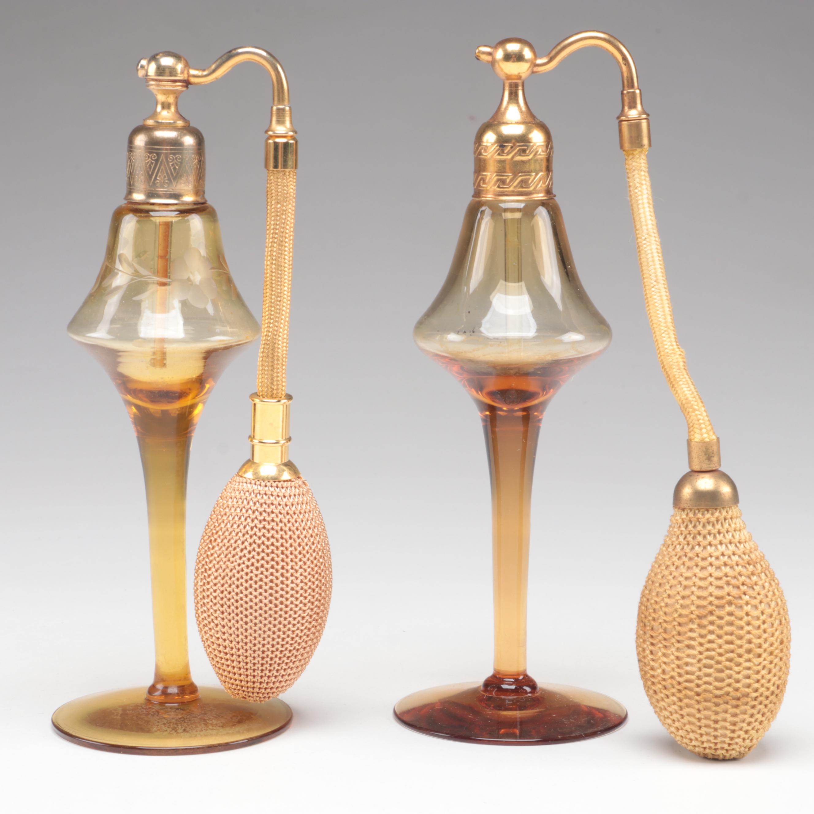 DeVilbiss with Other Glass Atomizer Perfume Bottles, Early 20th Century