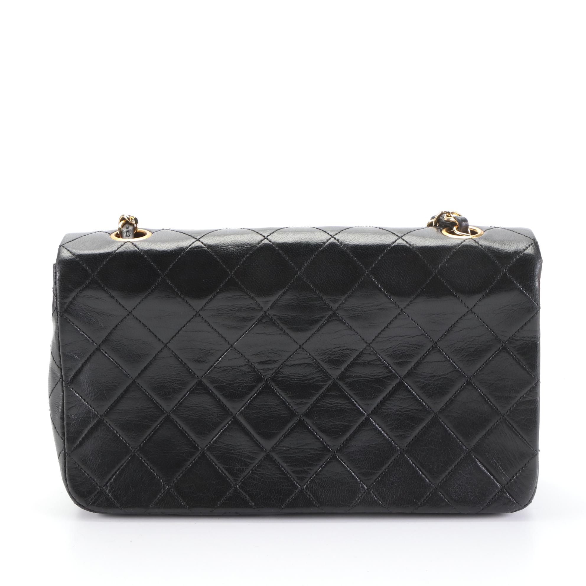Chanel Small Flap Crossbody Bag in Quilted Black Lambskin Leather