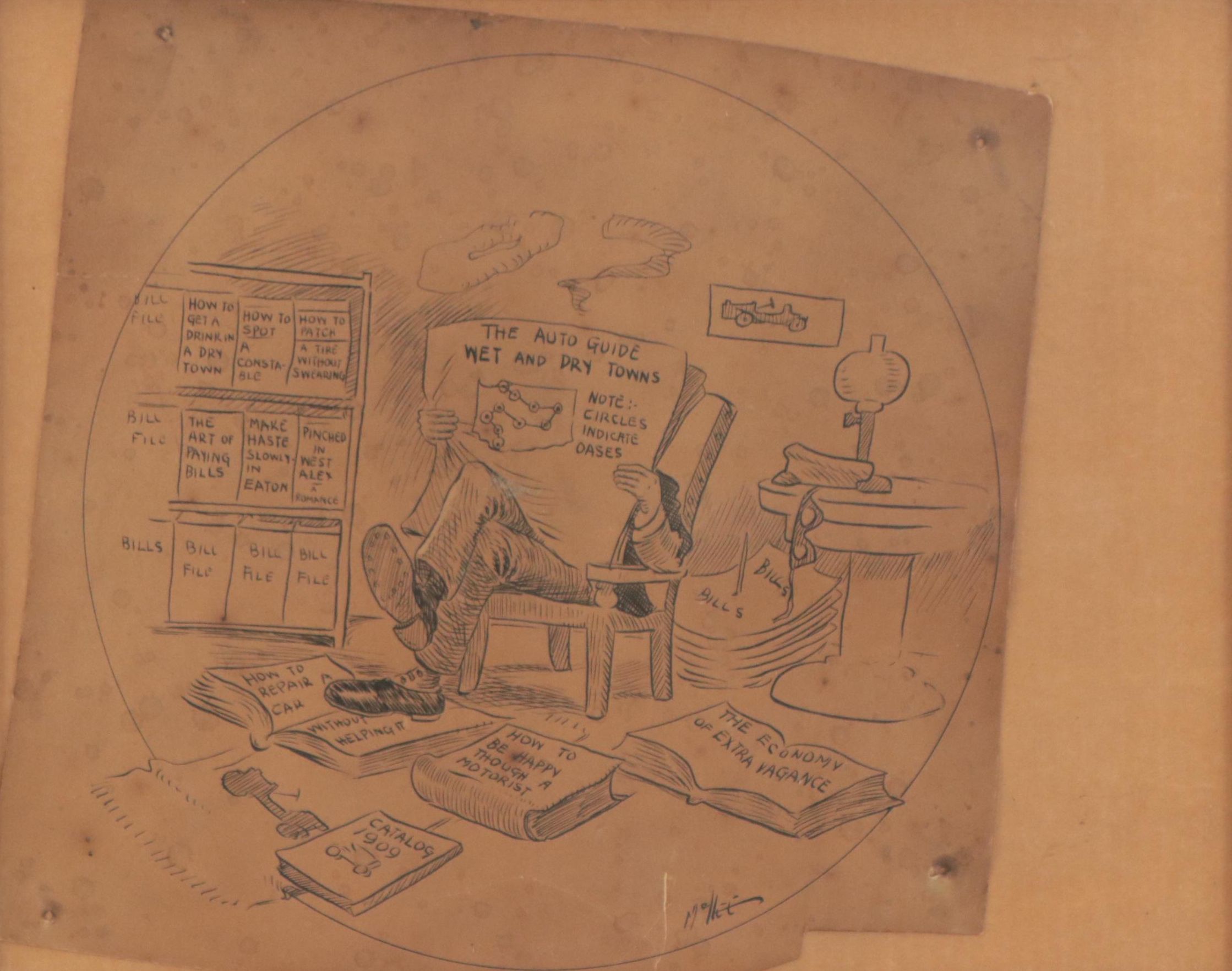 Political Comic Style Ink Drawing