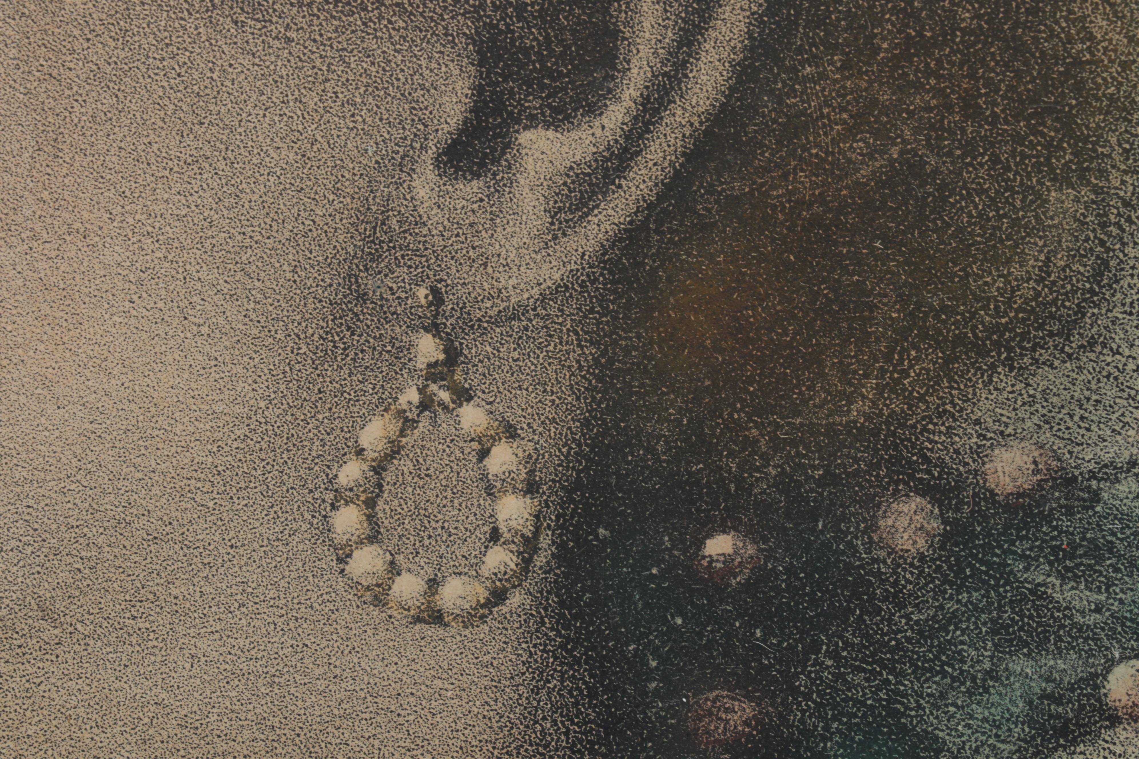 Profile Crayon Portrait of Young Woman, Circa 1900