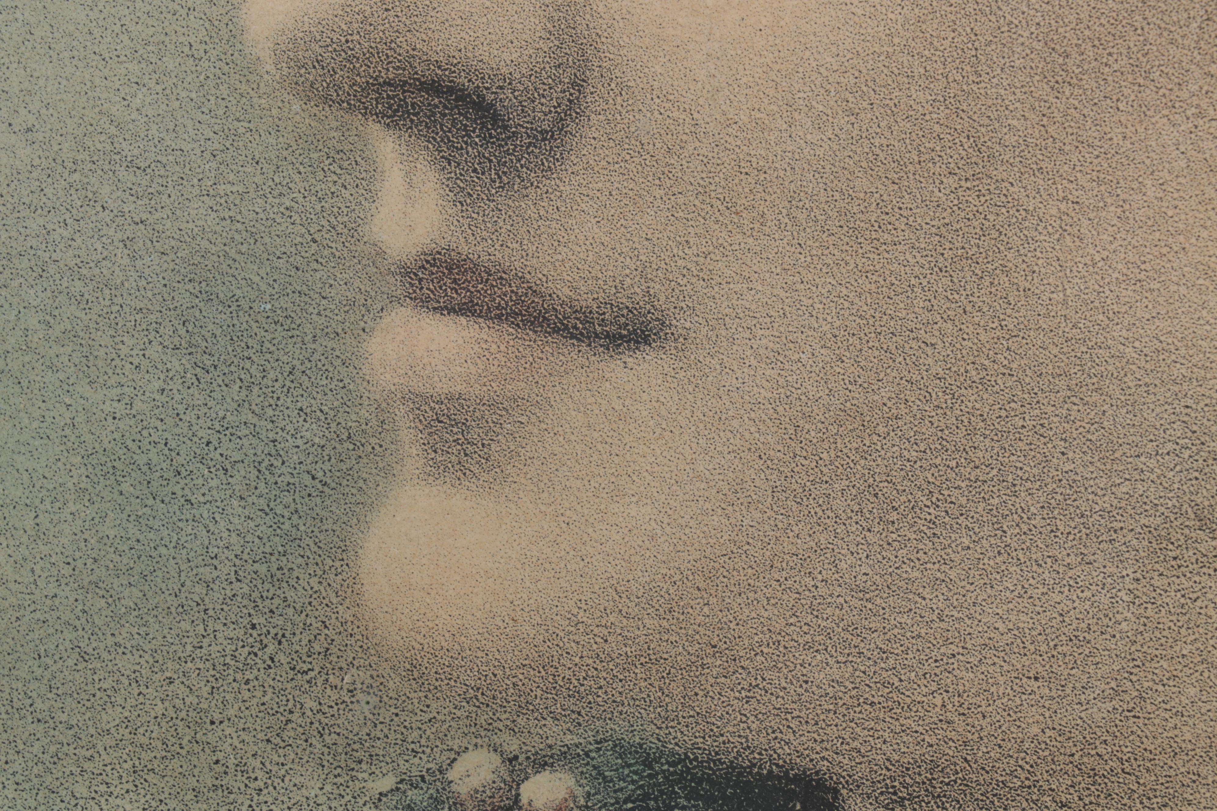 Profile Crayon Portrait of Young Woman, Circa 1900