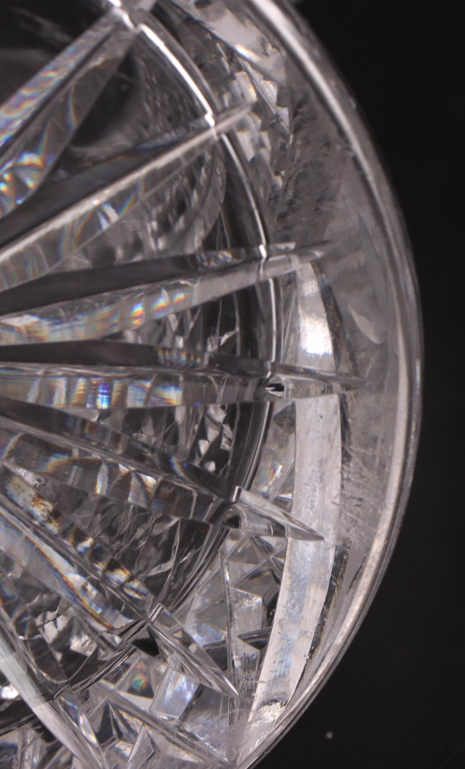 American Brilliant Style Cut and Wheel Engraved Glass Corset Vase