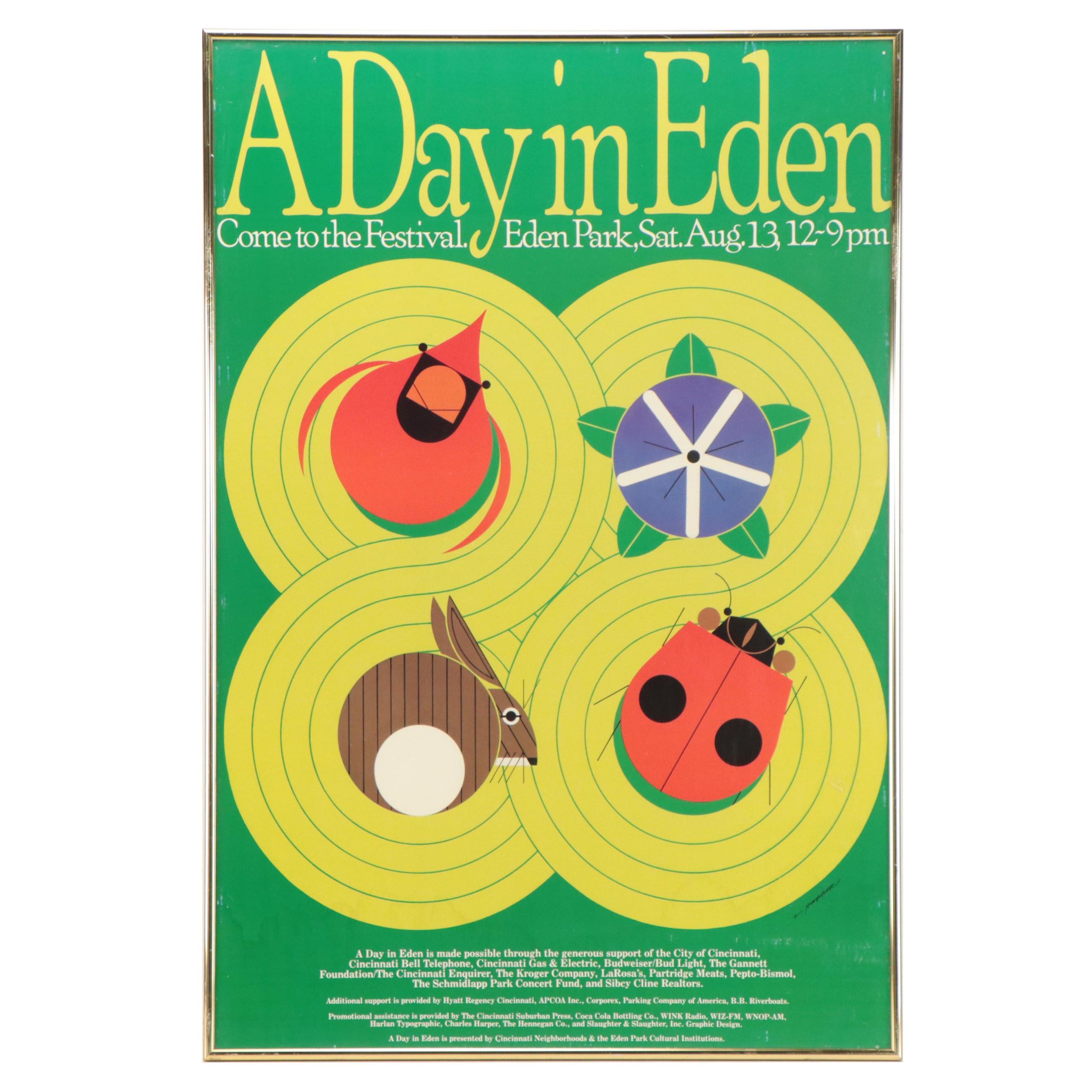 "A Day in Eden" Eden Park Posters, Featuring Charley Harper