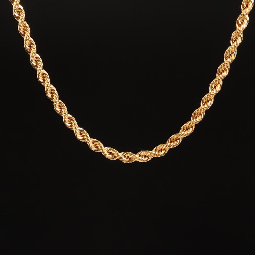 14K Rope Chain Necklace