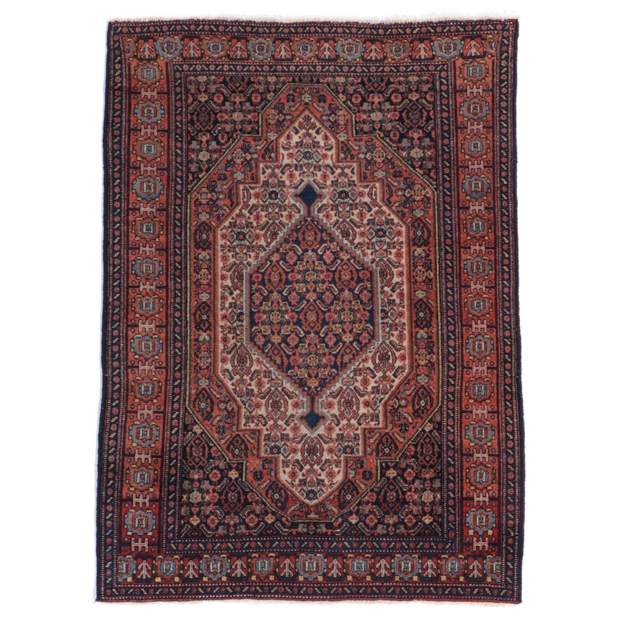 3'7 x 5' Hand-Knotted Persian Bijar Area Rug