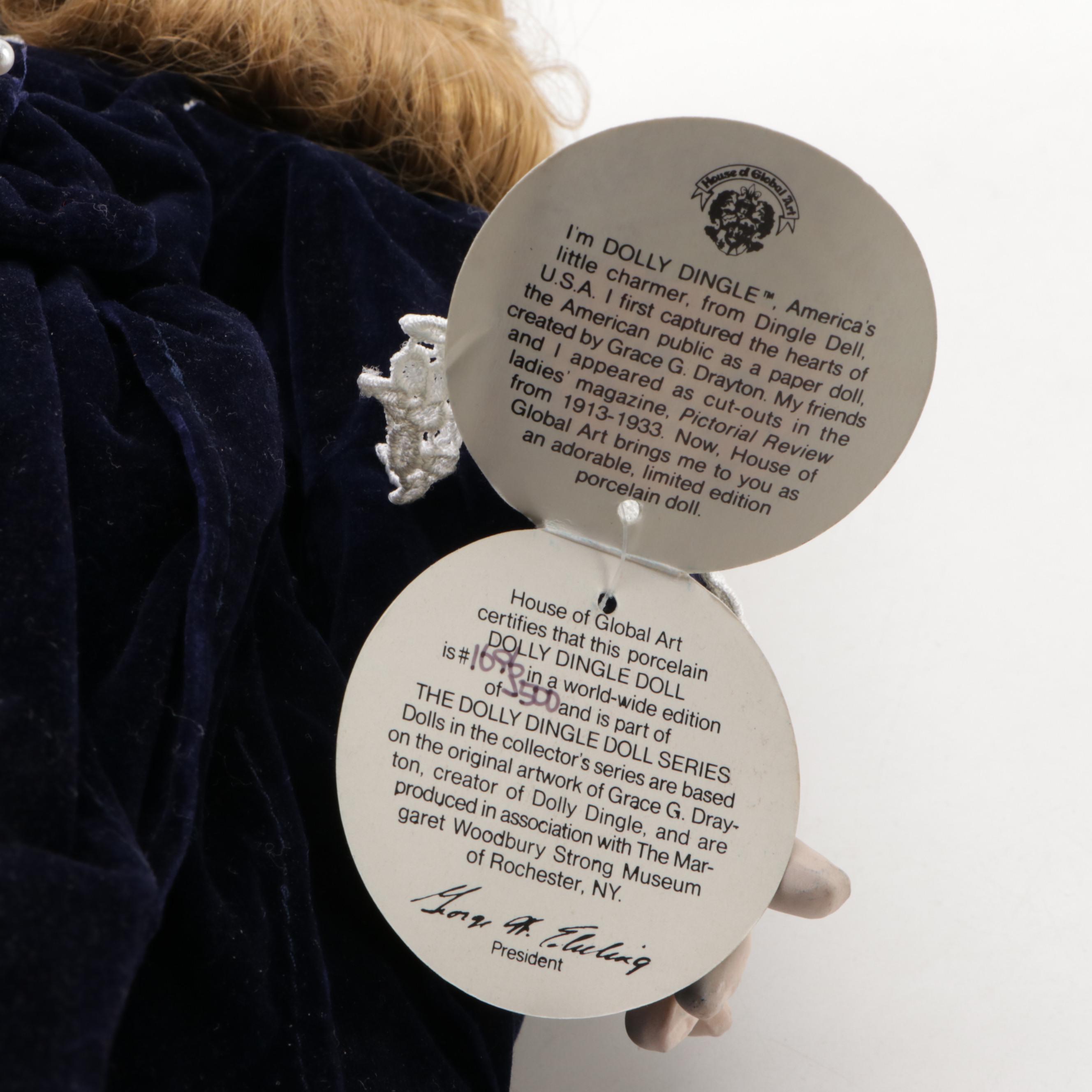 House of Global Art Dolly Dingle Limited Edition Porcelain Musical Doll