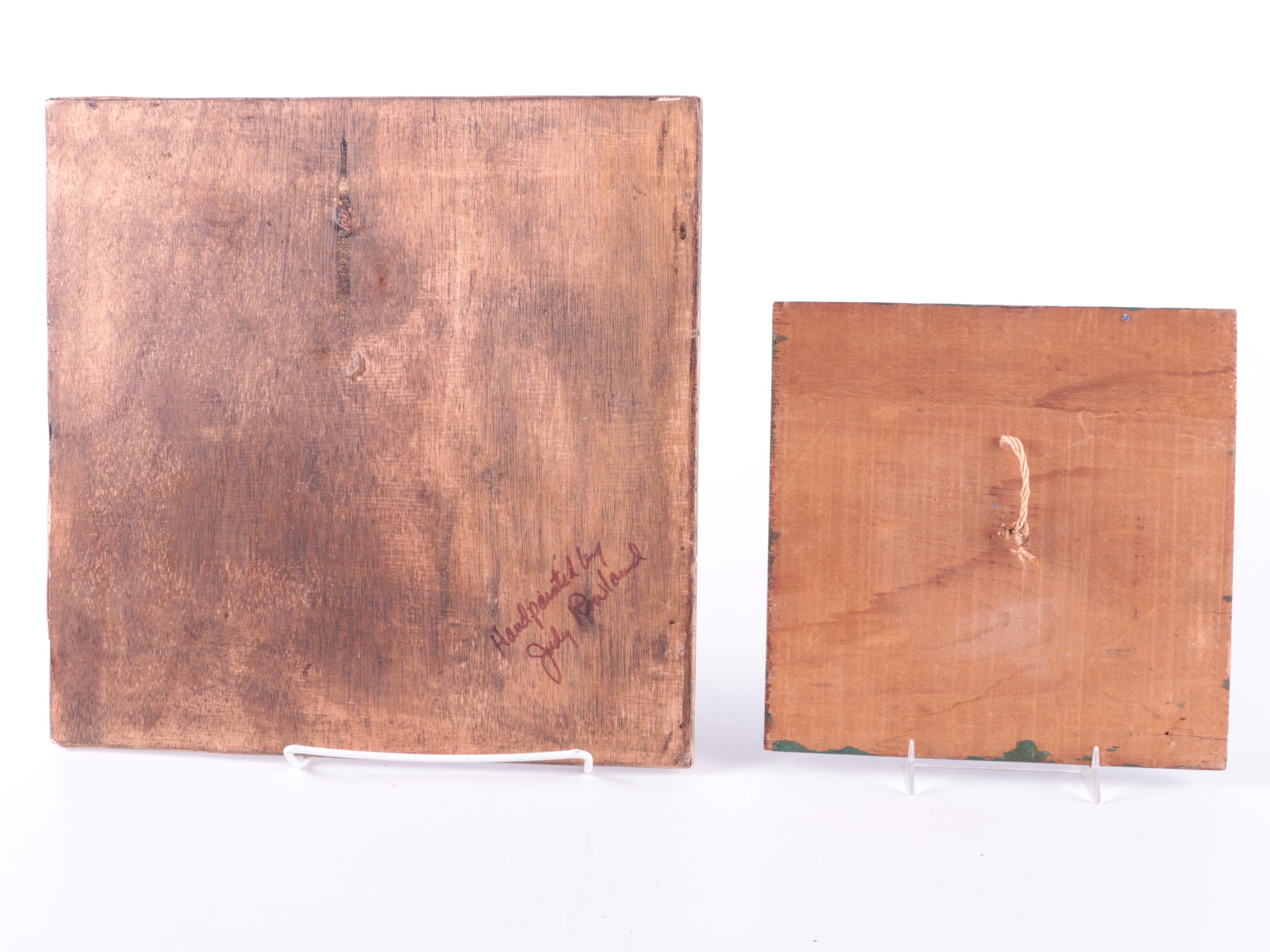 Hand-Painted Parcheesi Board With Folk Art Five-Point Star Décor