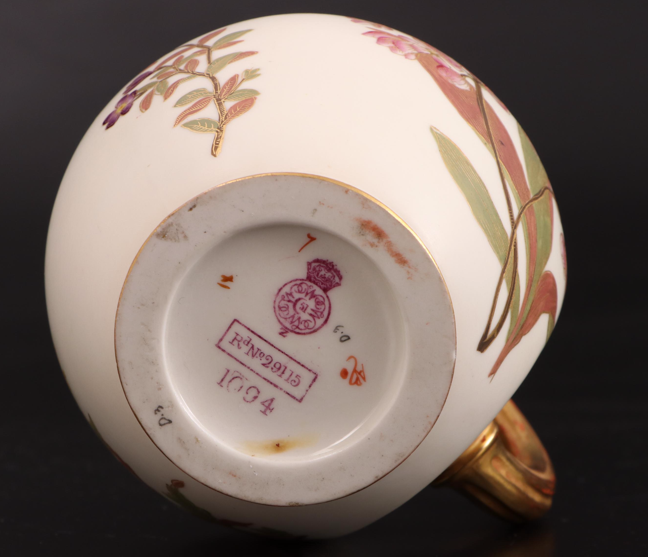 Royal Worcester and English Gaudy Welsh Pitchers with Morimura Bros Box.