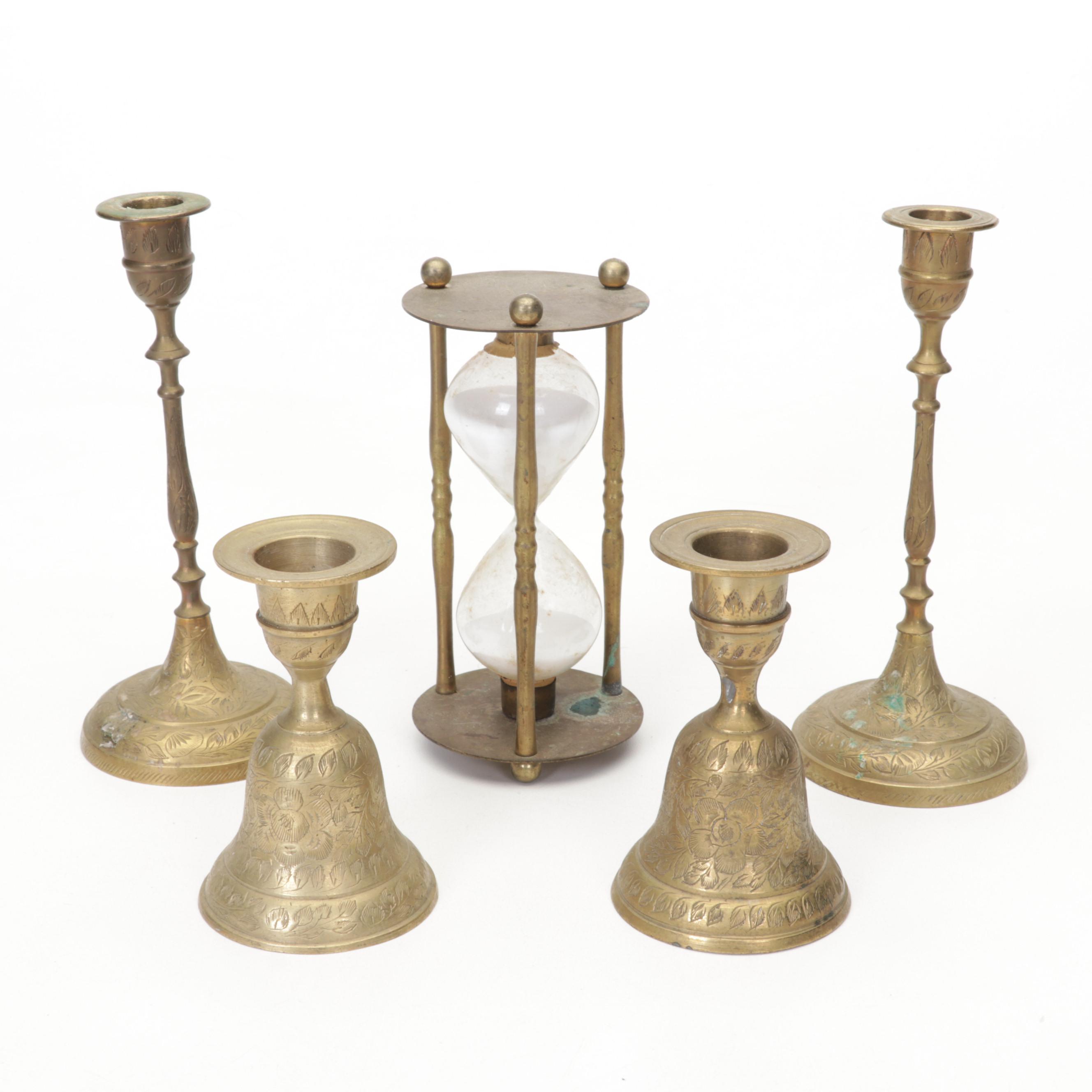 Middle Eastern Brass Teapots, Genie Lamp Incense Burners, Hourglass, and More