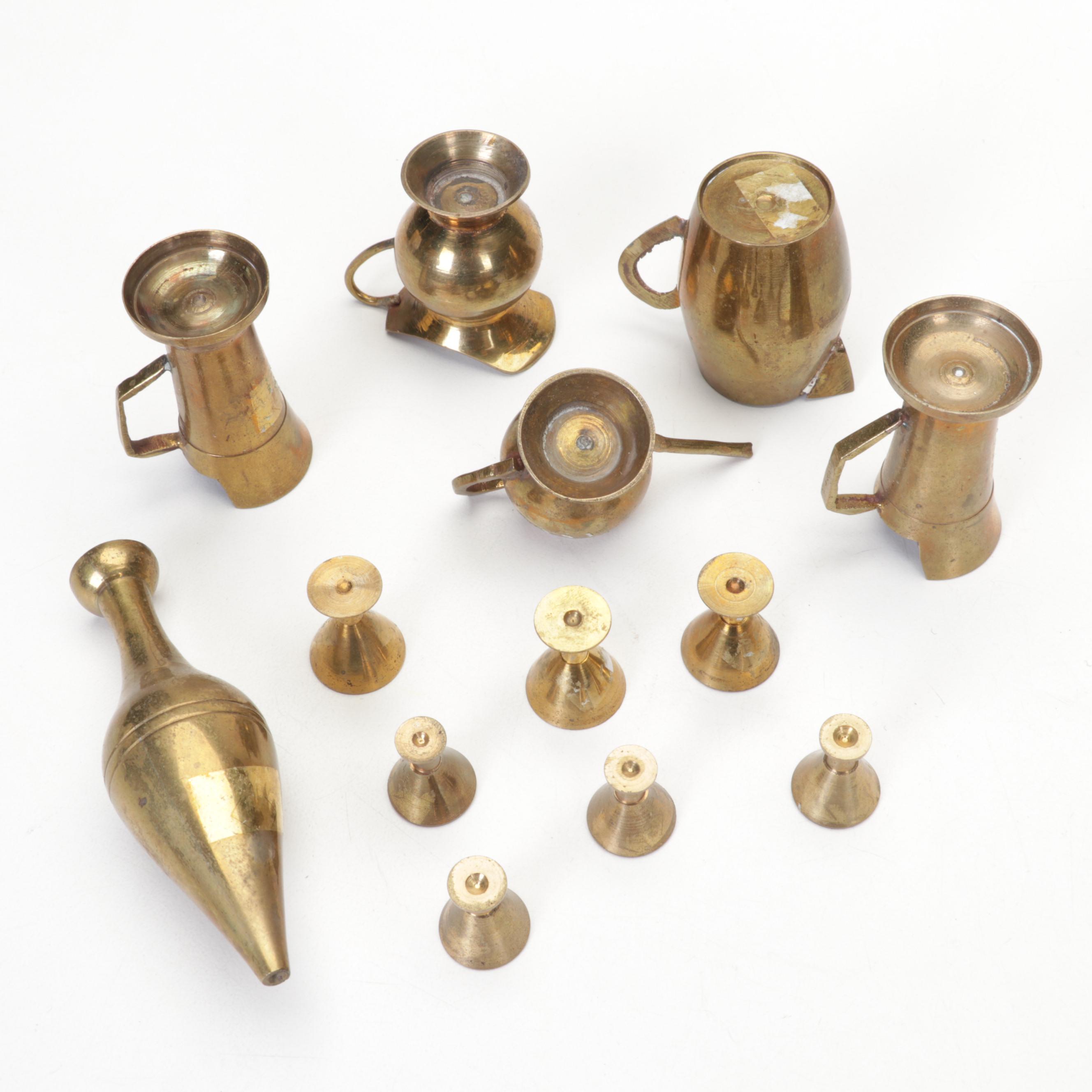 Middle Eastern Brass Teapots, Genie Lamp Incense Burners, Hourglass, and More