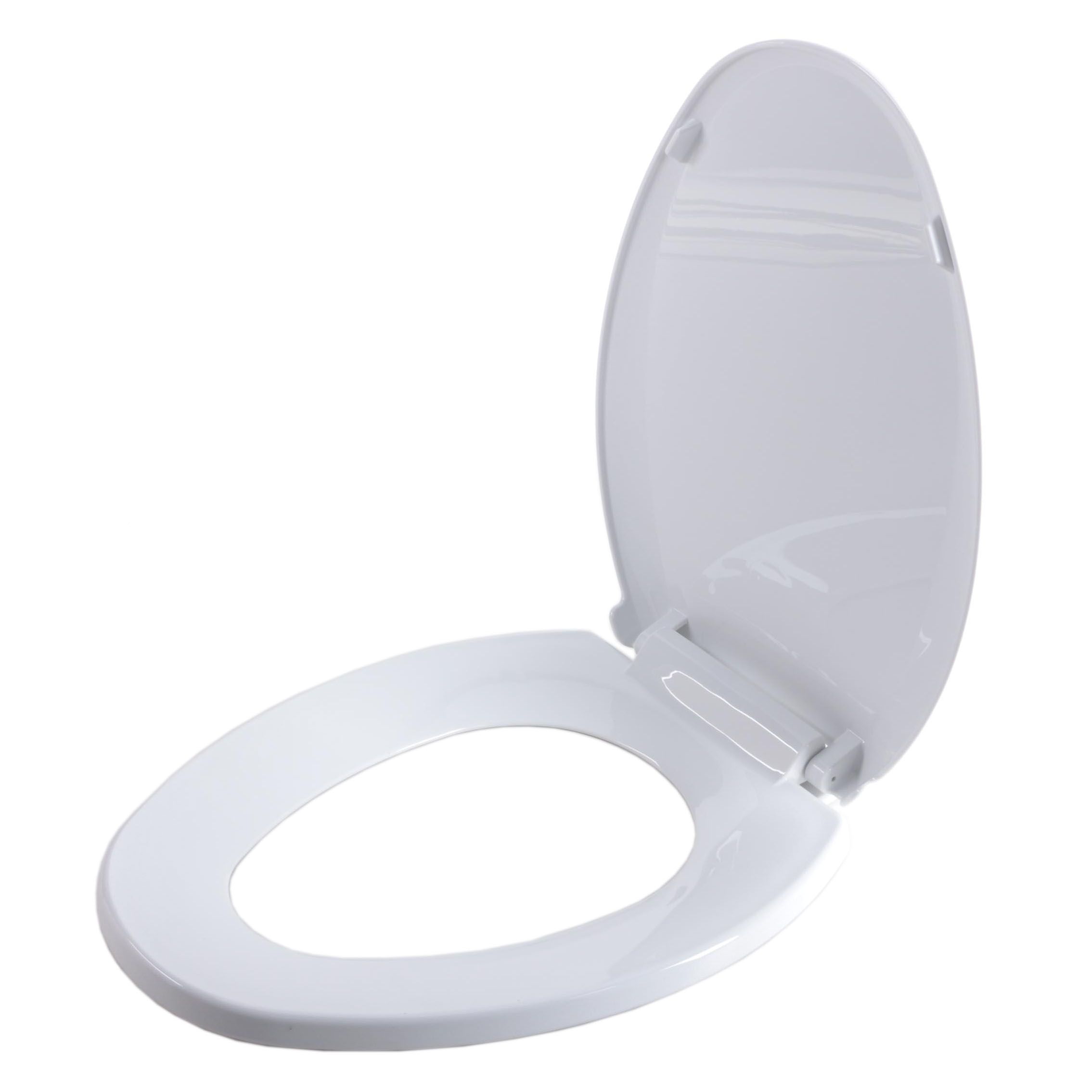 Elongated Self-Closing Toilet Seat in White