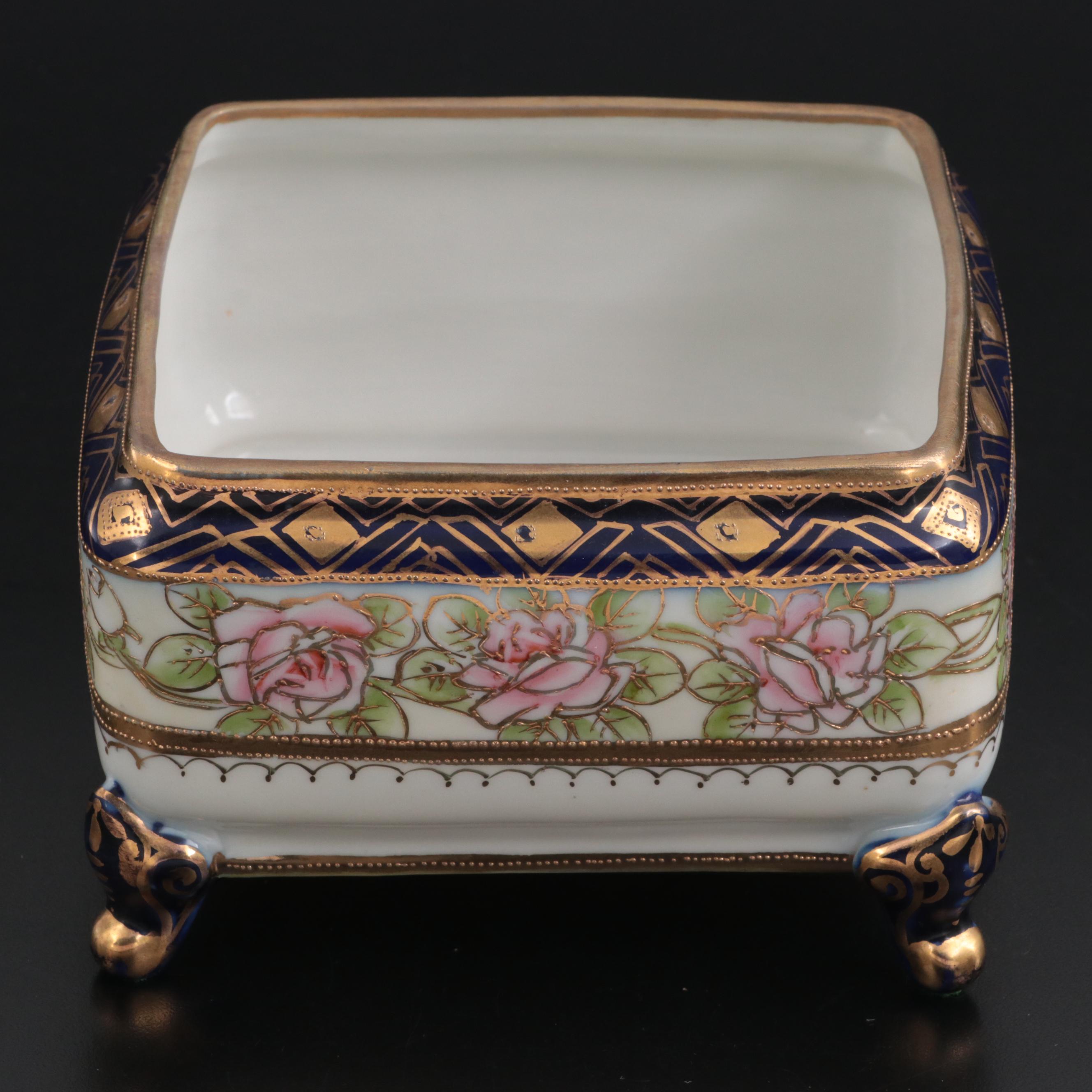 Royal Worcester and English Gaudy Welsh Pitchers with Morimura Bros Box.