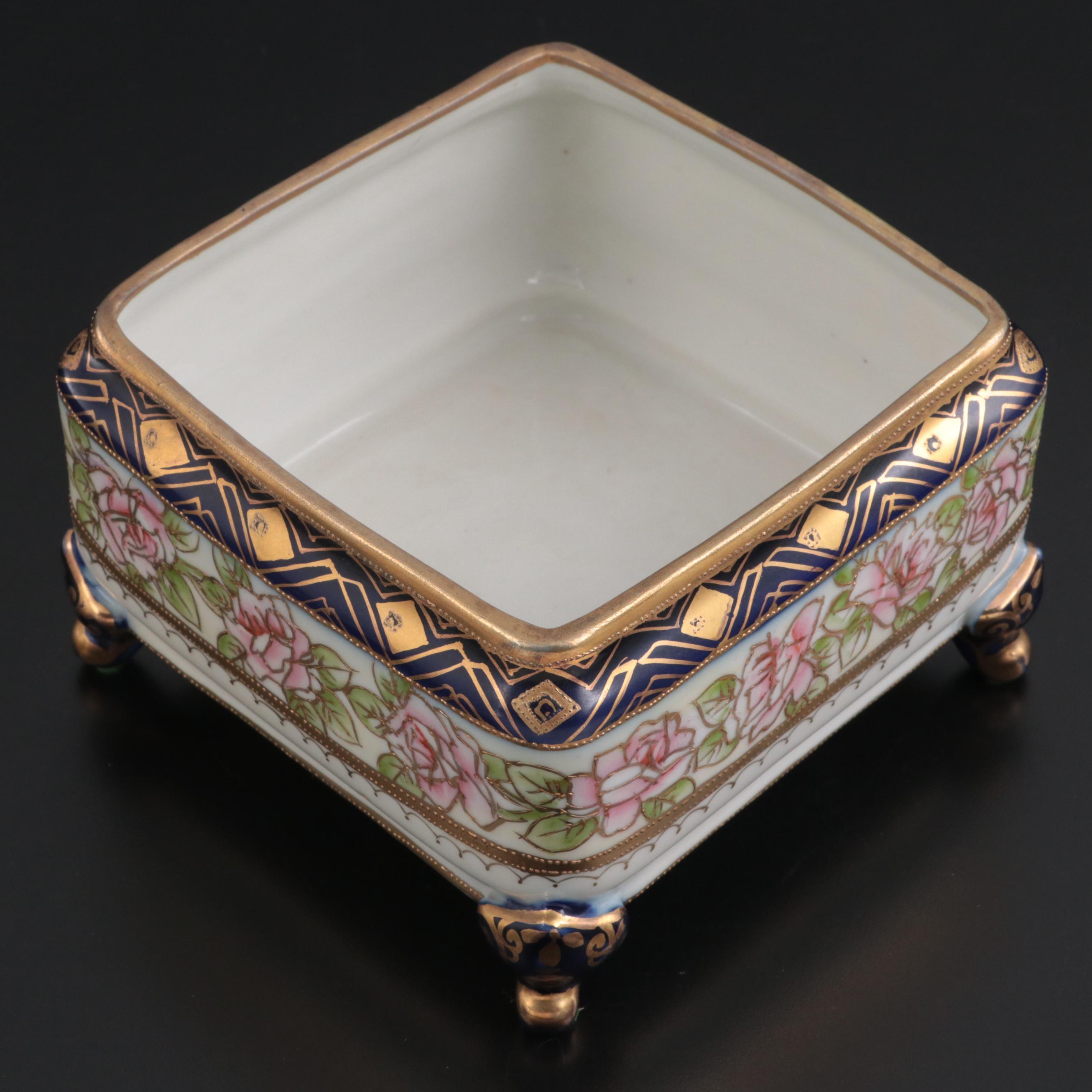 Royal Worcester and English Gaudy Welsh Pitchers with Morimura Bros Box.