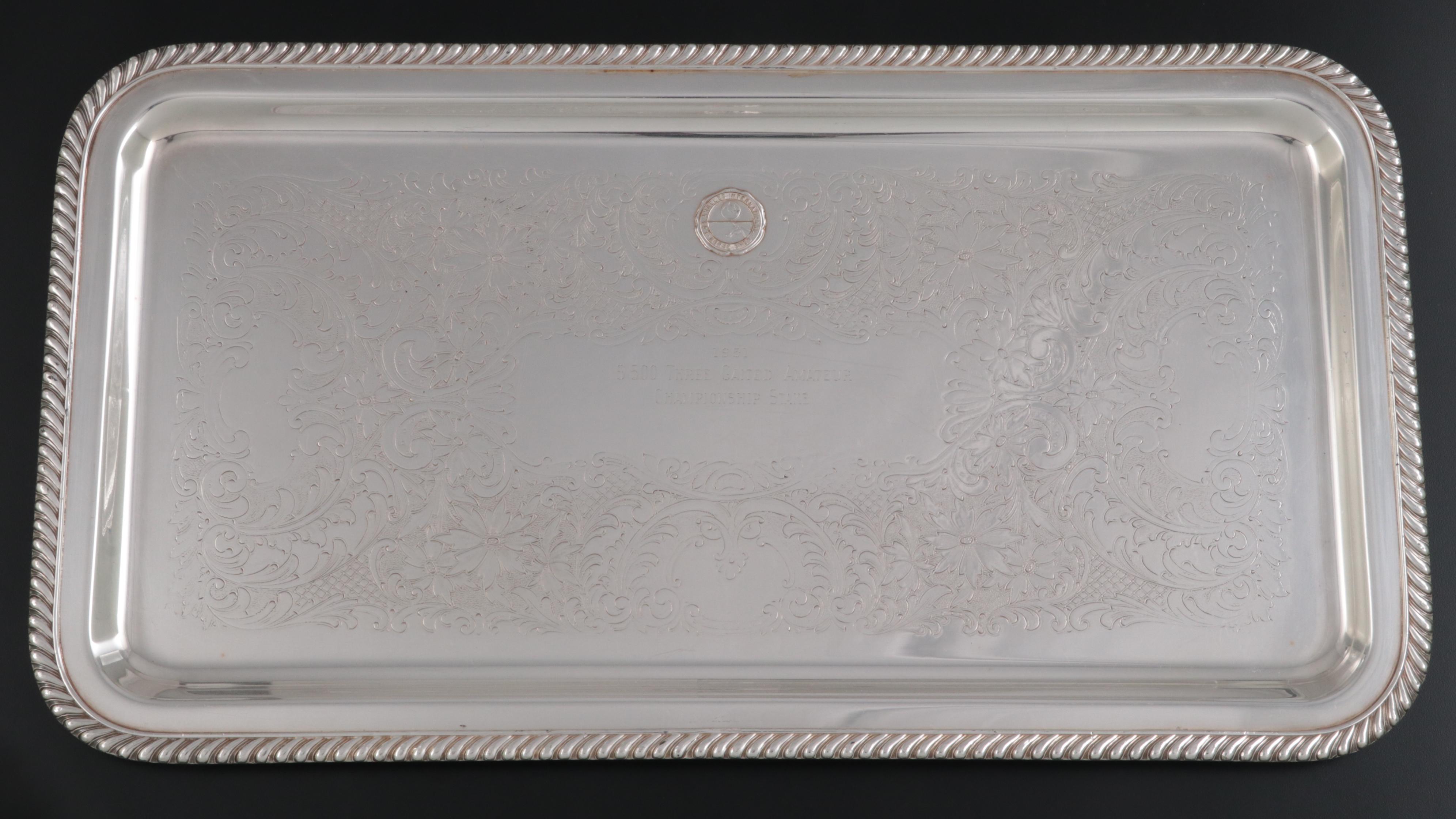 Dodge Inc Silver Plate Engraved Los Angeles Horse Show Trophy Trays