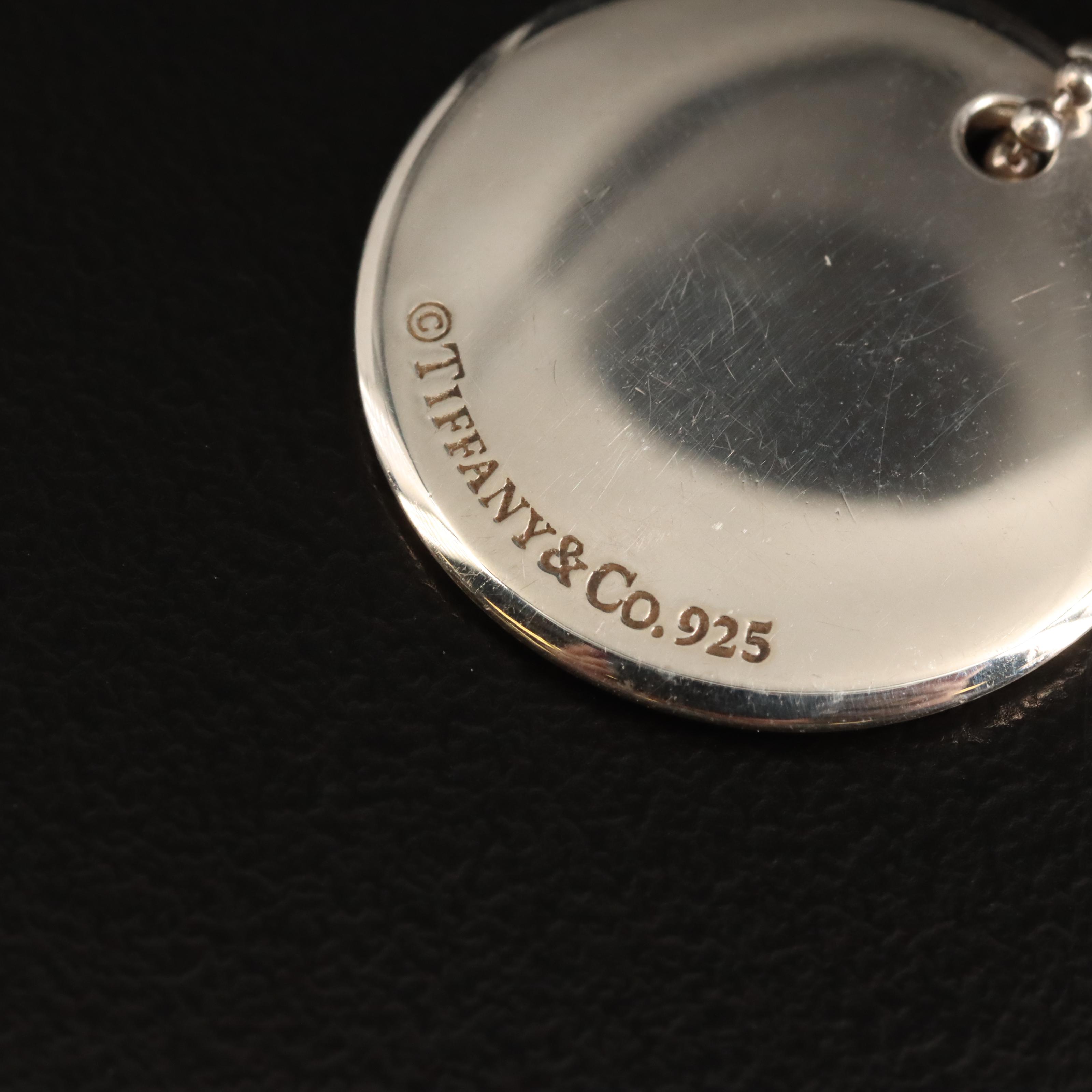 Tiffany & Co. "Notes" Sterling Alphabet Disk Letter "S" Necklace