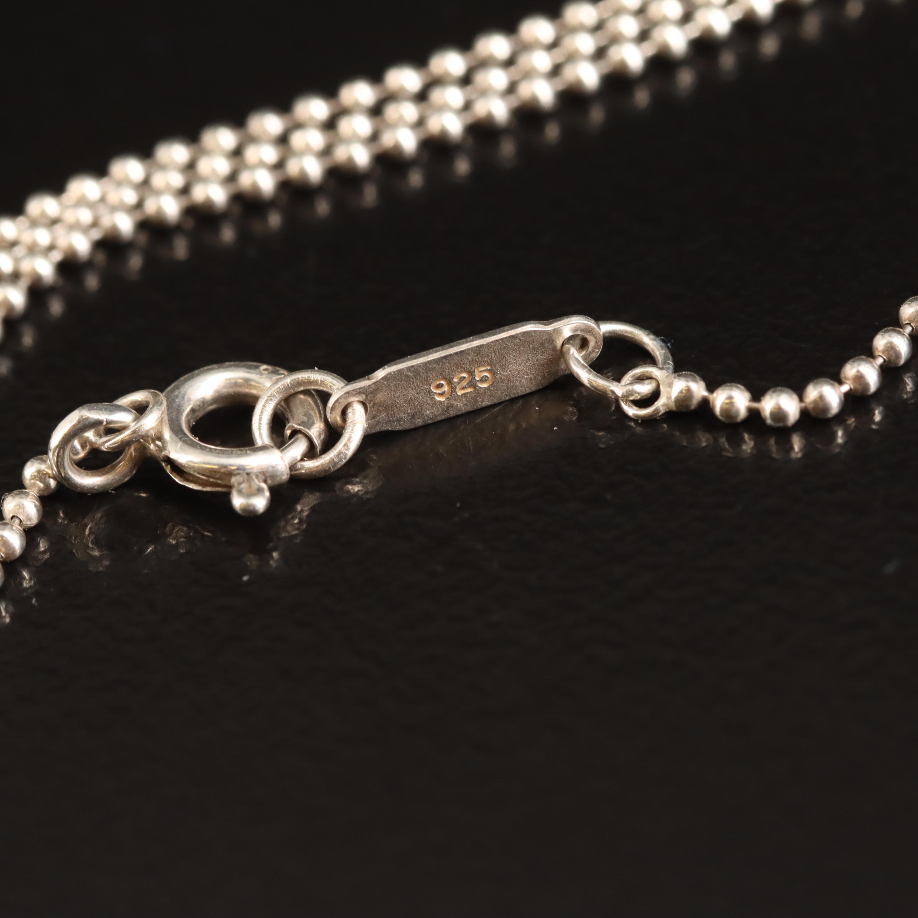 Tiffany & Co. "Notes" Sterling Alphabet Disk Letter "S" Necklace