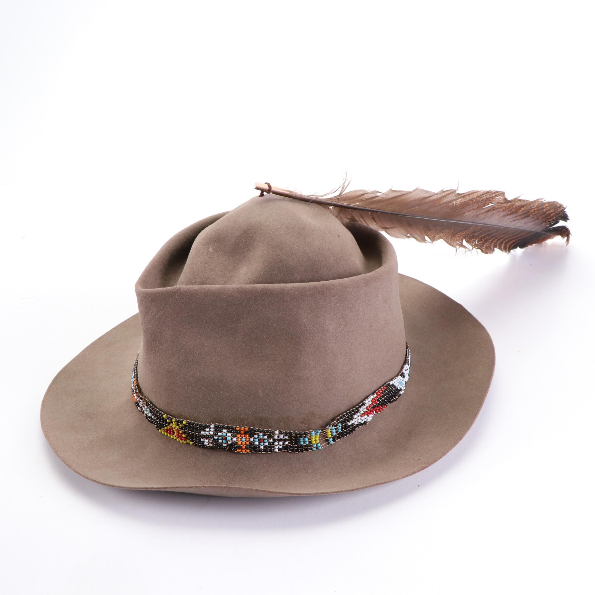 WWI Era M1911 Beaver Fur Felt Campaign Hat with Infantry Hat Cord and Other Hats