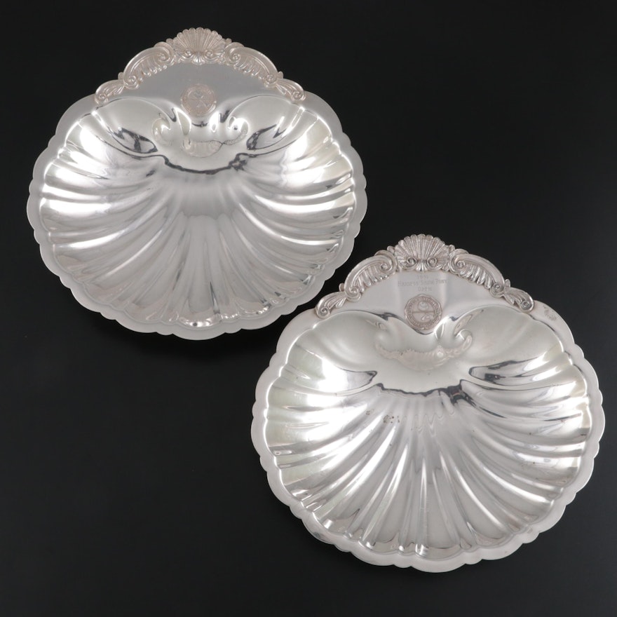 Dodge Inc Silver Plate Los Angeles Horse Show Trophy Shell Dishes