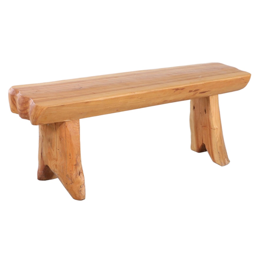 Rustic Sycamore Log Bench