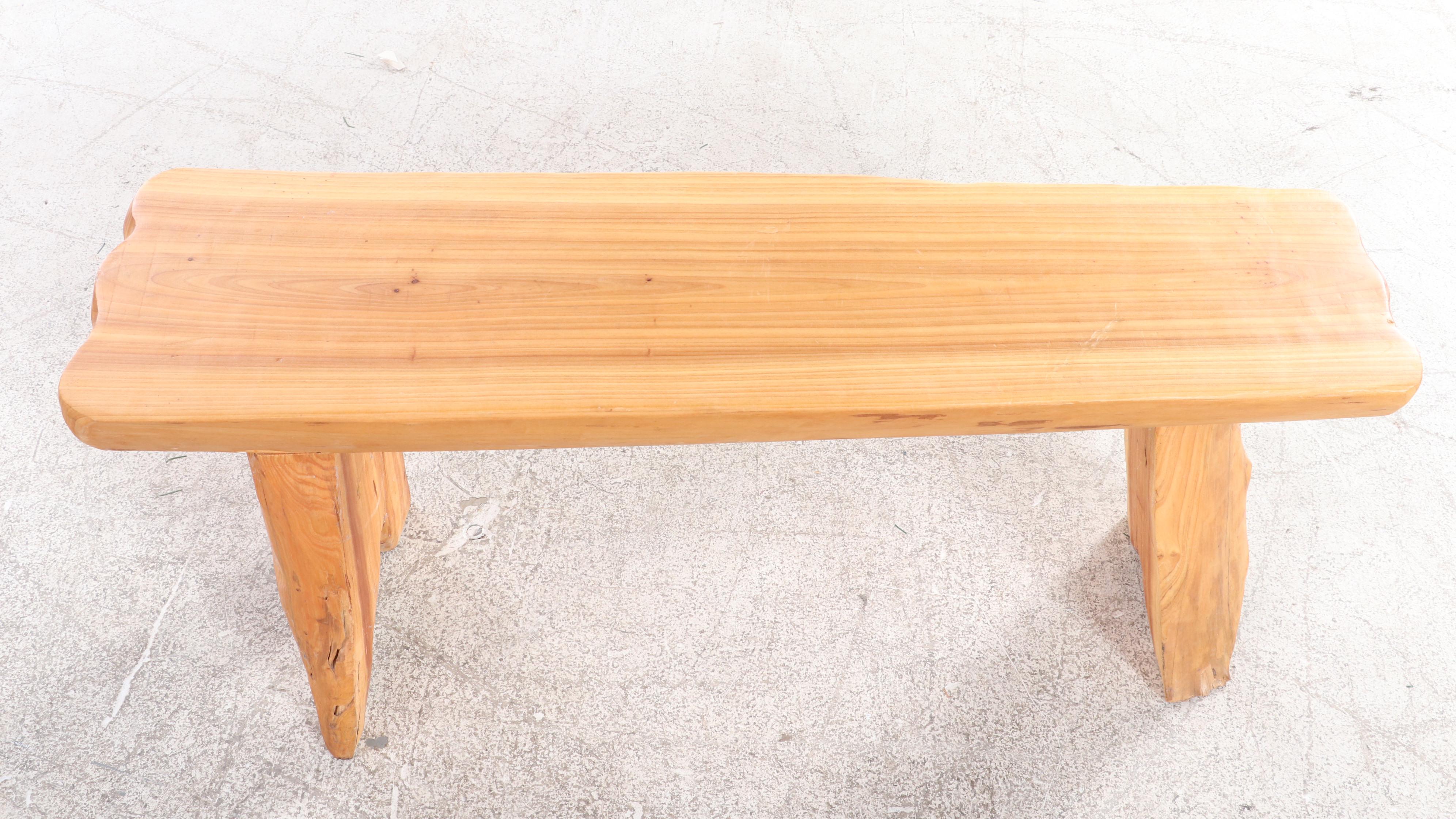 Rustic Sycamore Log Bench