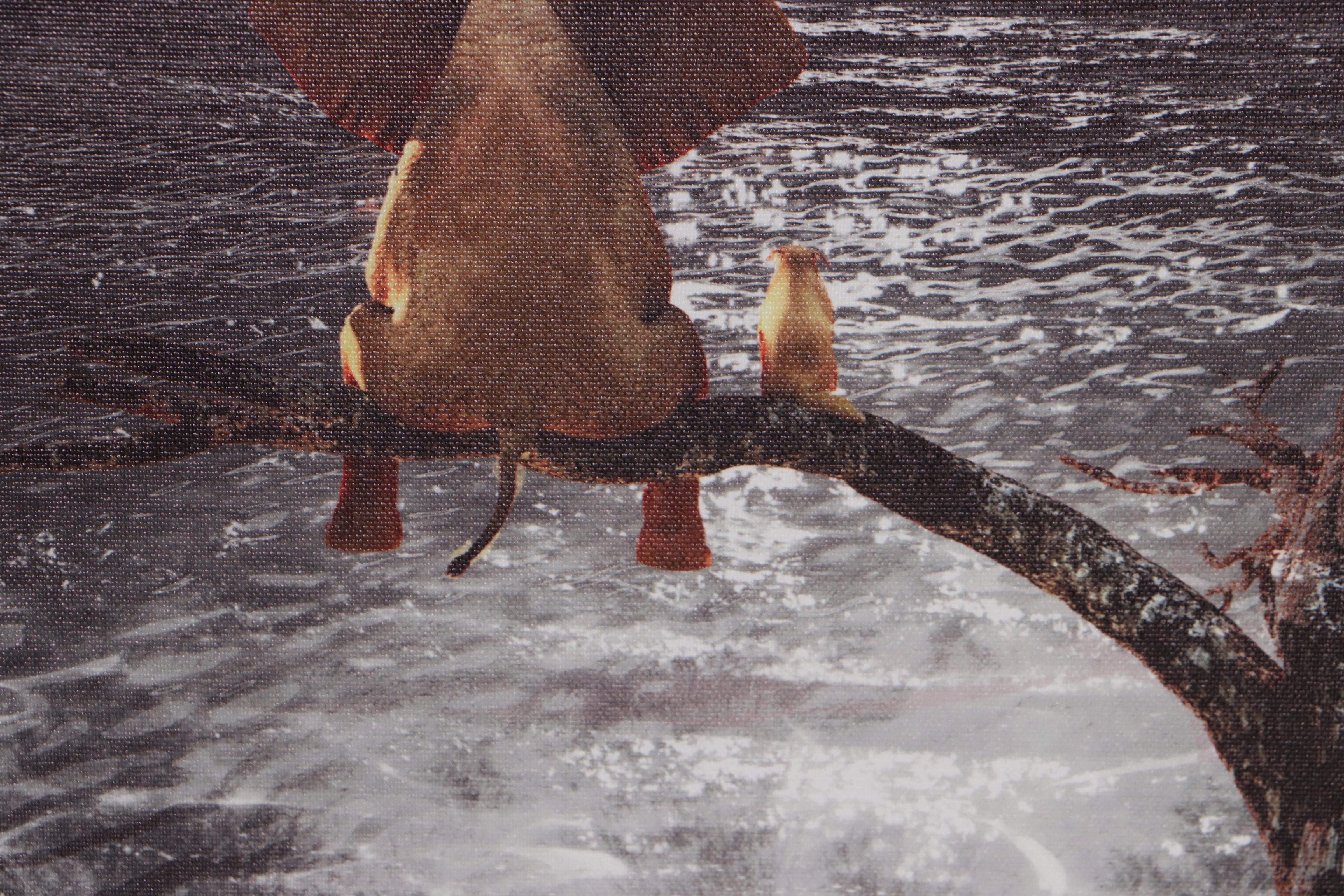 Surreal Giclée "Éléphant dans la nuit des arbres"