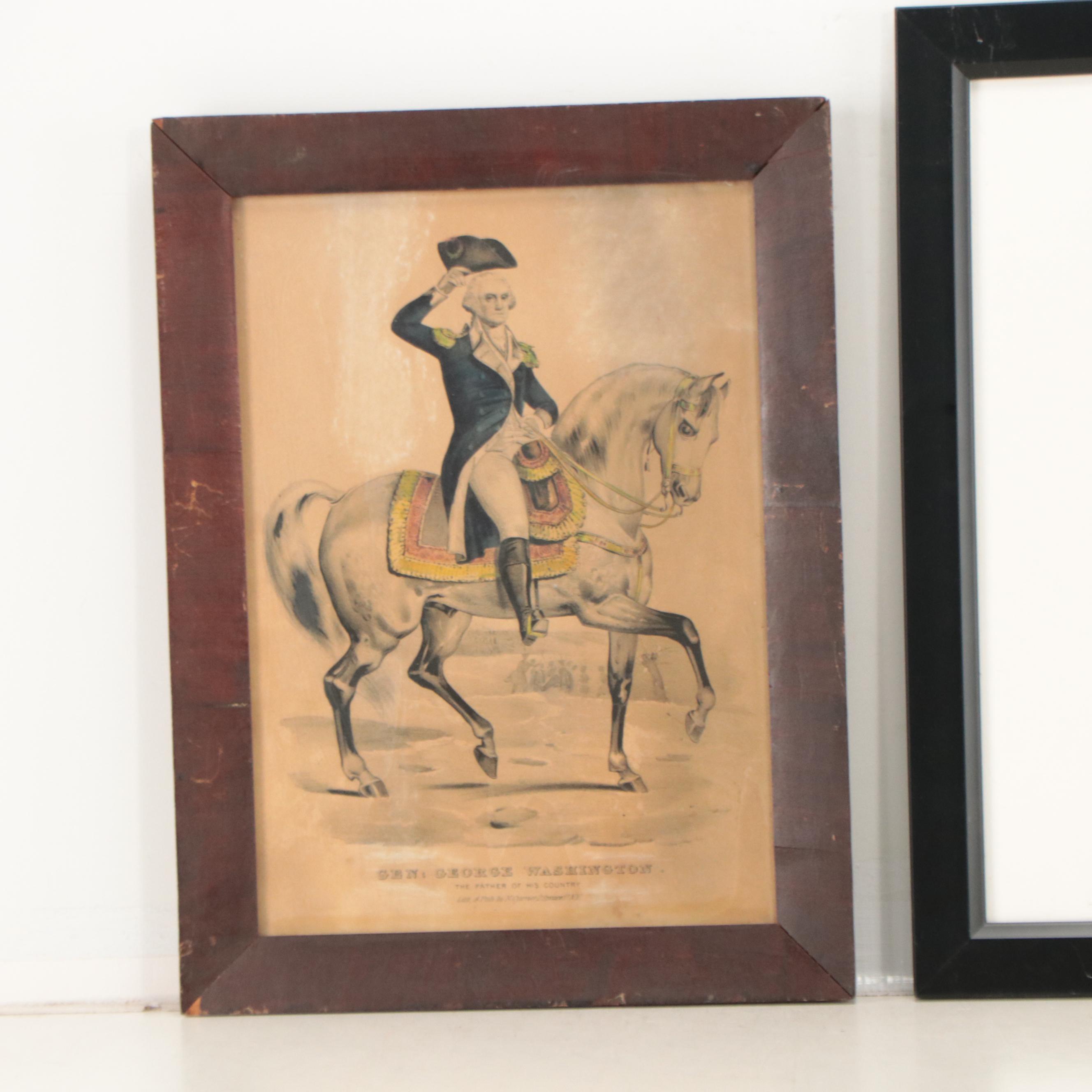 Currier & Ives Hand-Colored Lithographs of George Washington