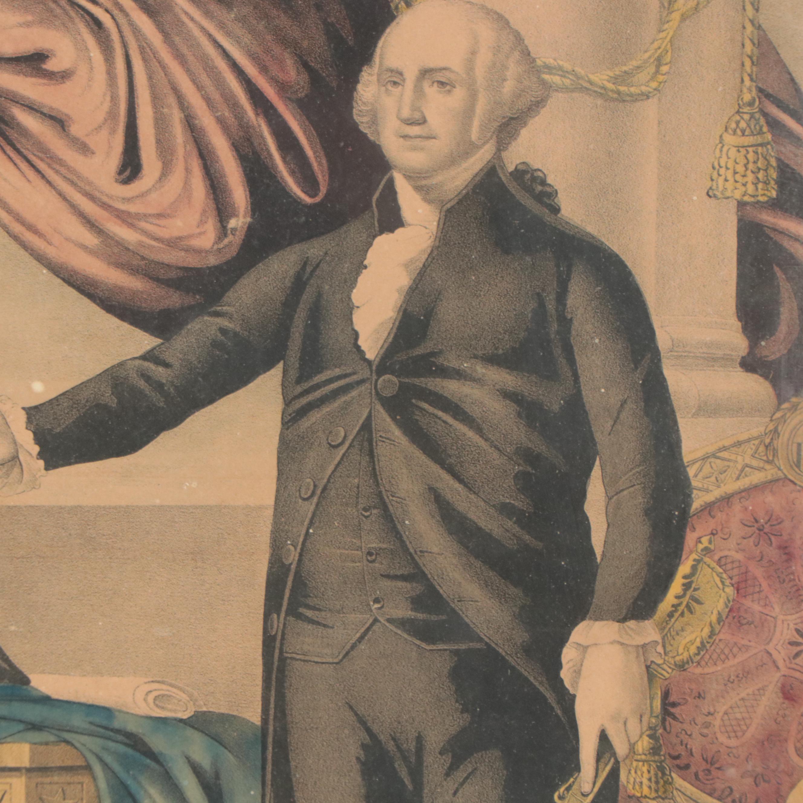Currier & Ives Hand-Colored Lithographs of George Washington