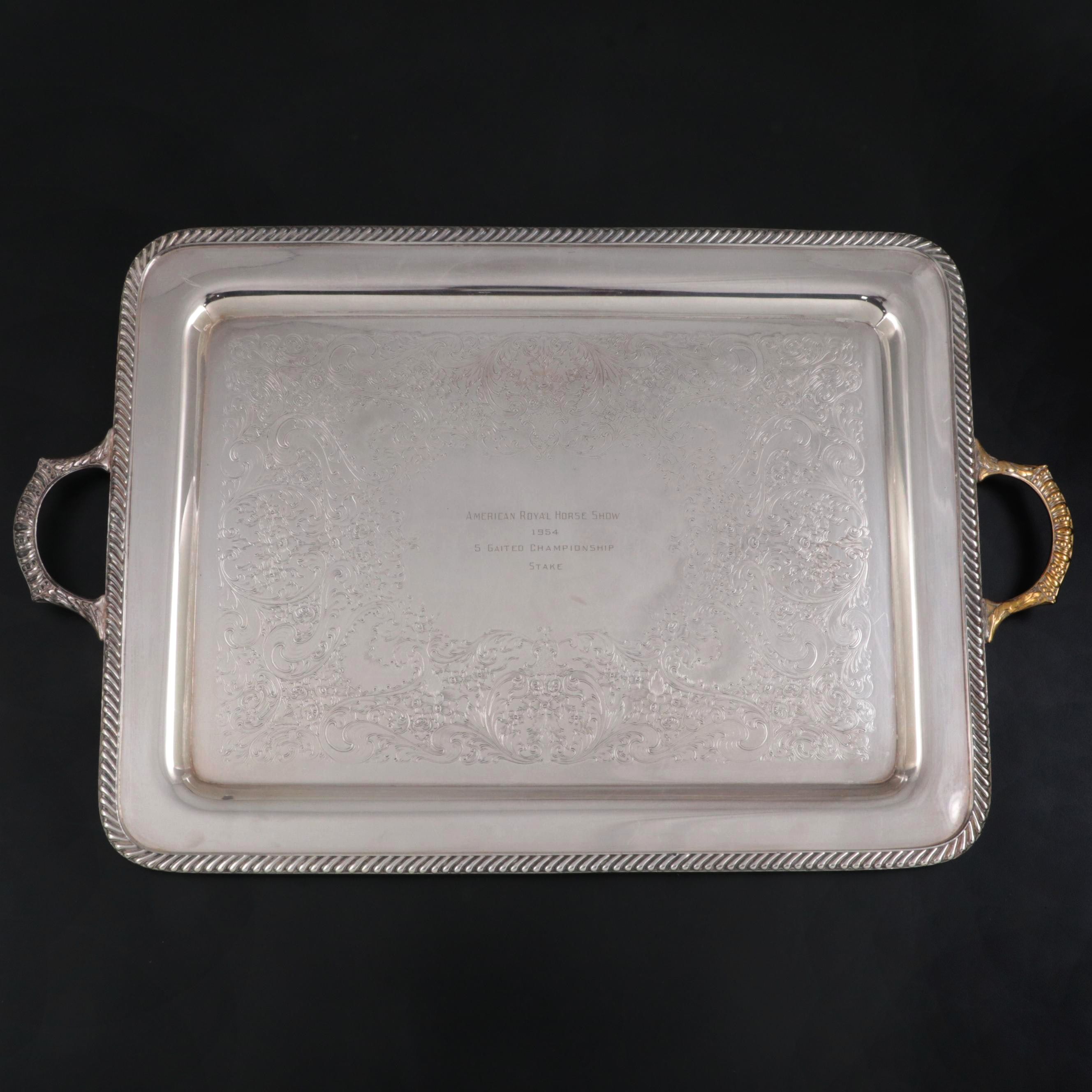 WM Rogers American Royal Horse Show Silver Plate Trophy Tray