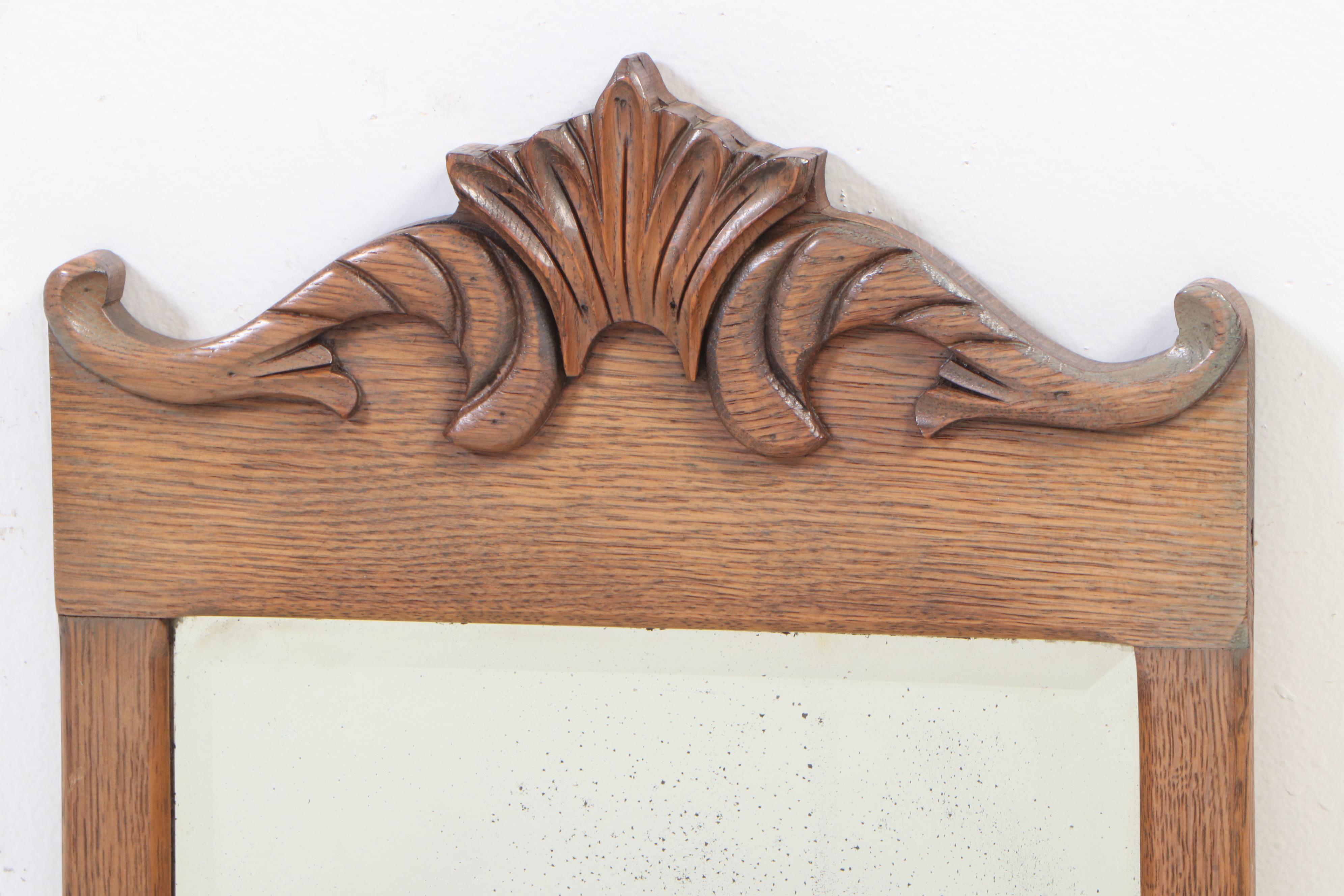 Late Victorian Oak Mirror, circa 1900