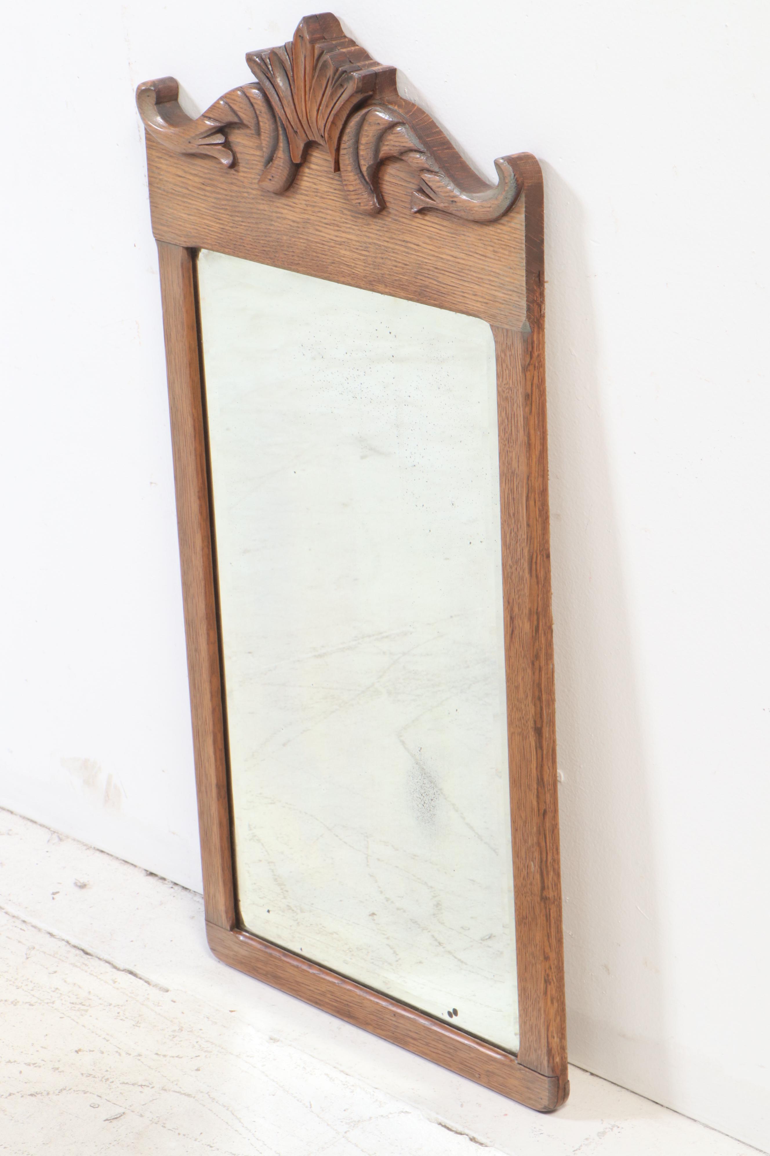 Late Victorian Oak Mirror, circa 1900
