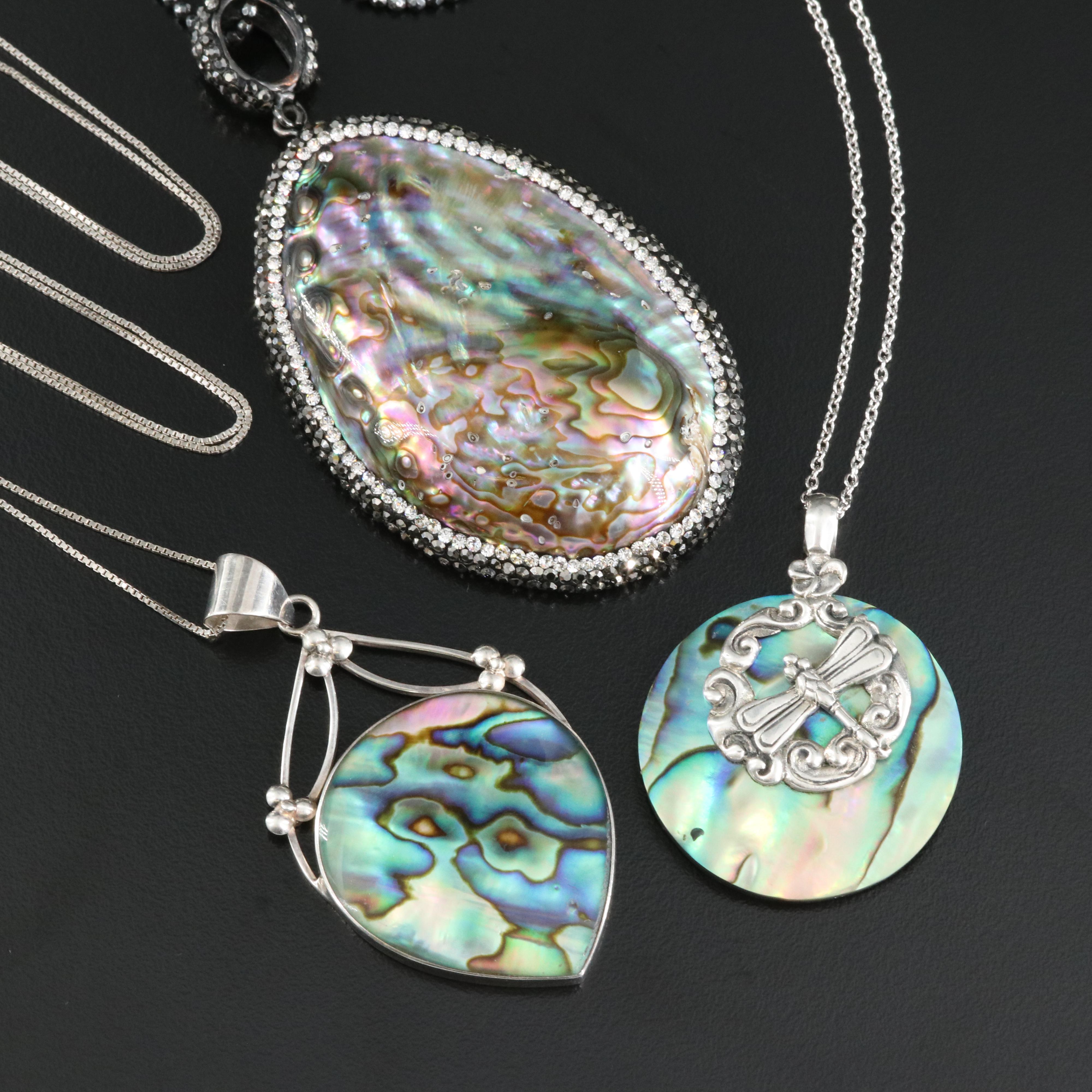 Abalone and Mother-of-Pearl Necklaces Including Sterling