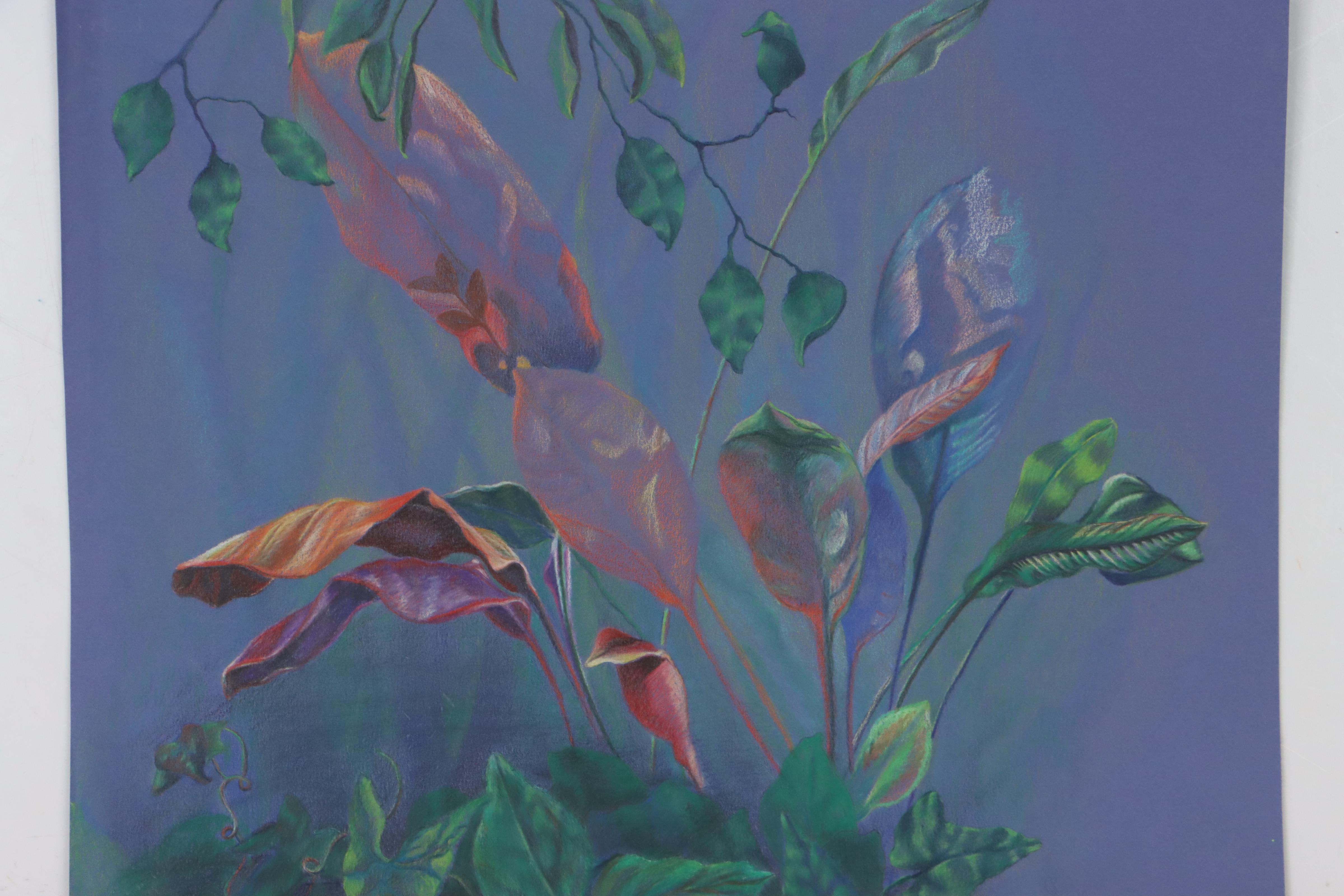 Cynthia Gregory Drawing "Colored Pencil Study of Plants at Krohn Conservatory"