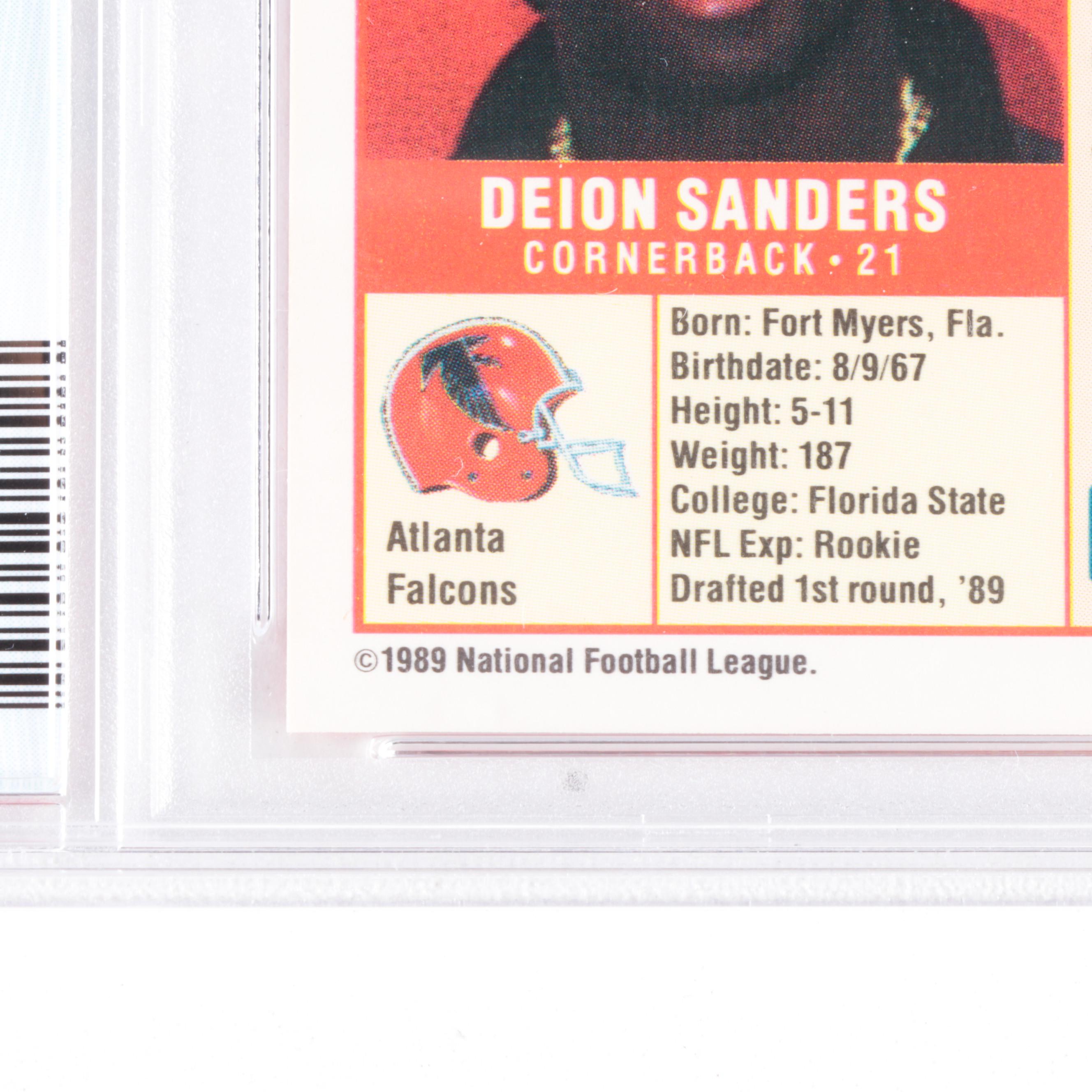 1989 NFL Pro Set Deion Sanders #486 Graded PSA 9 Mint Football Card