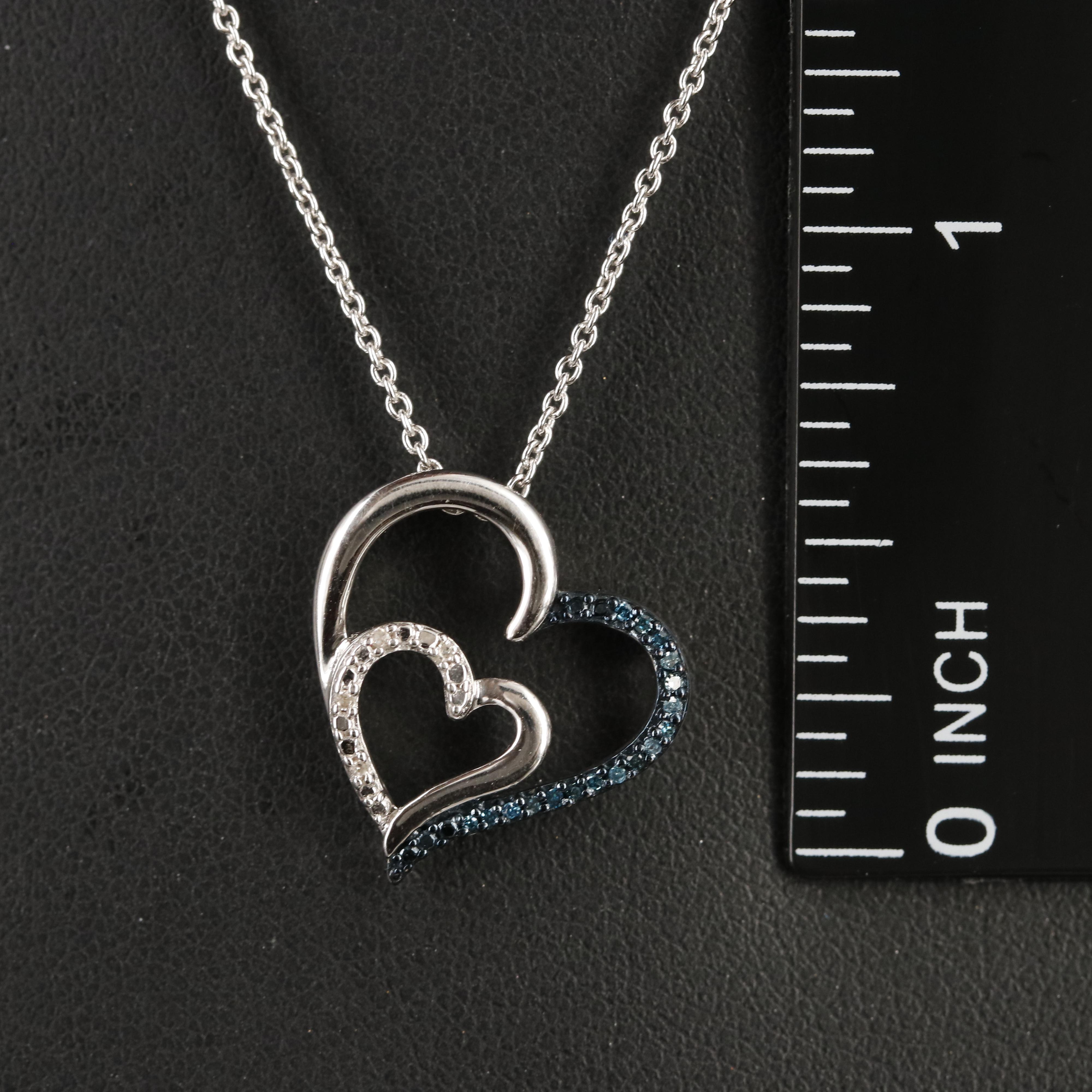 Sterling Diamond Heart Pendant