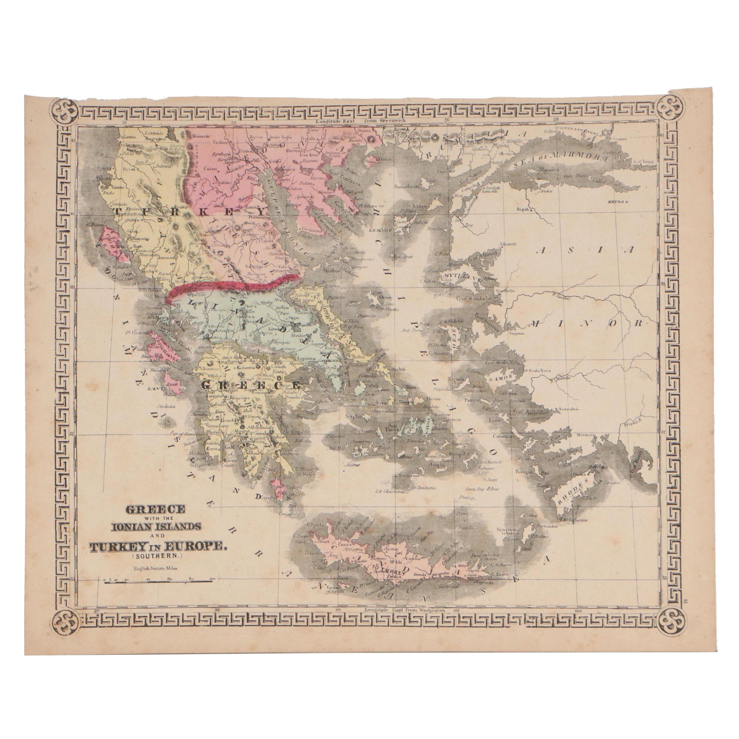 Double-Sided Hand-Colored Map of Europe
