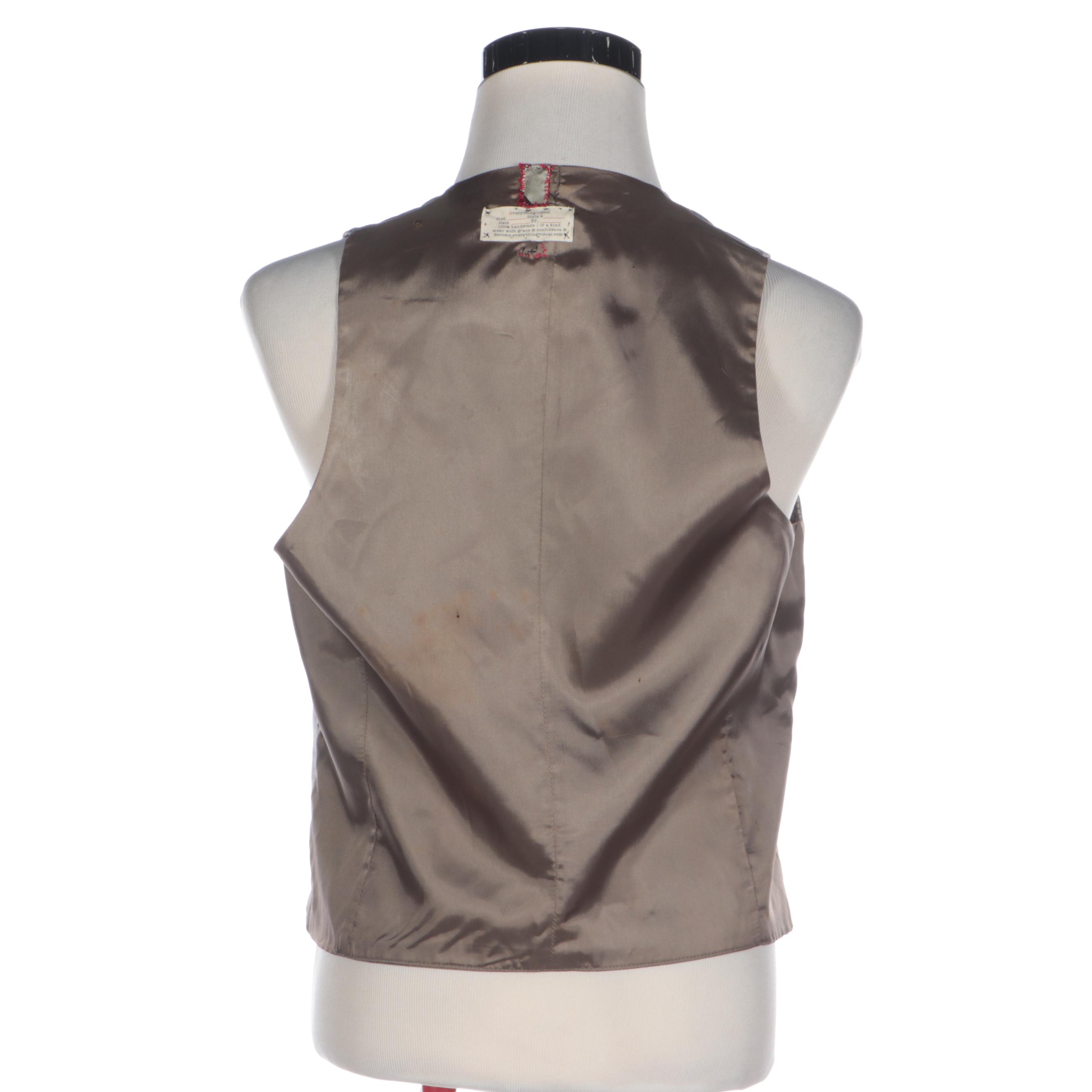 Men's Everything Visual Handmade Reversible Wool Button Vest