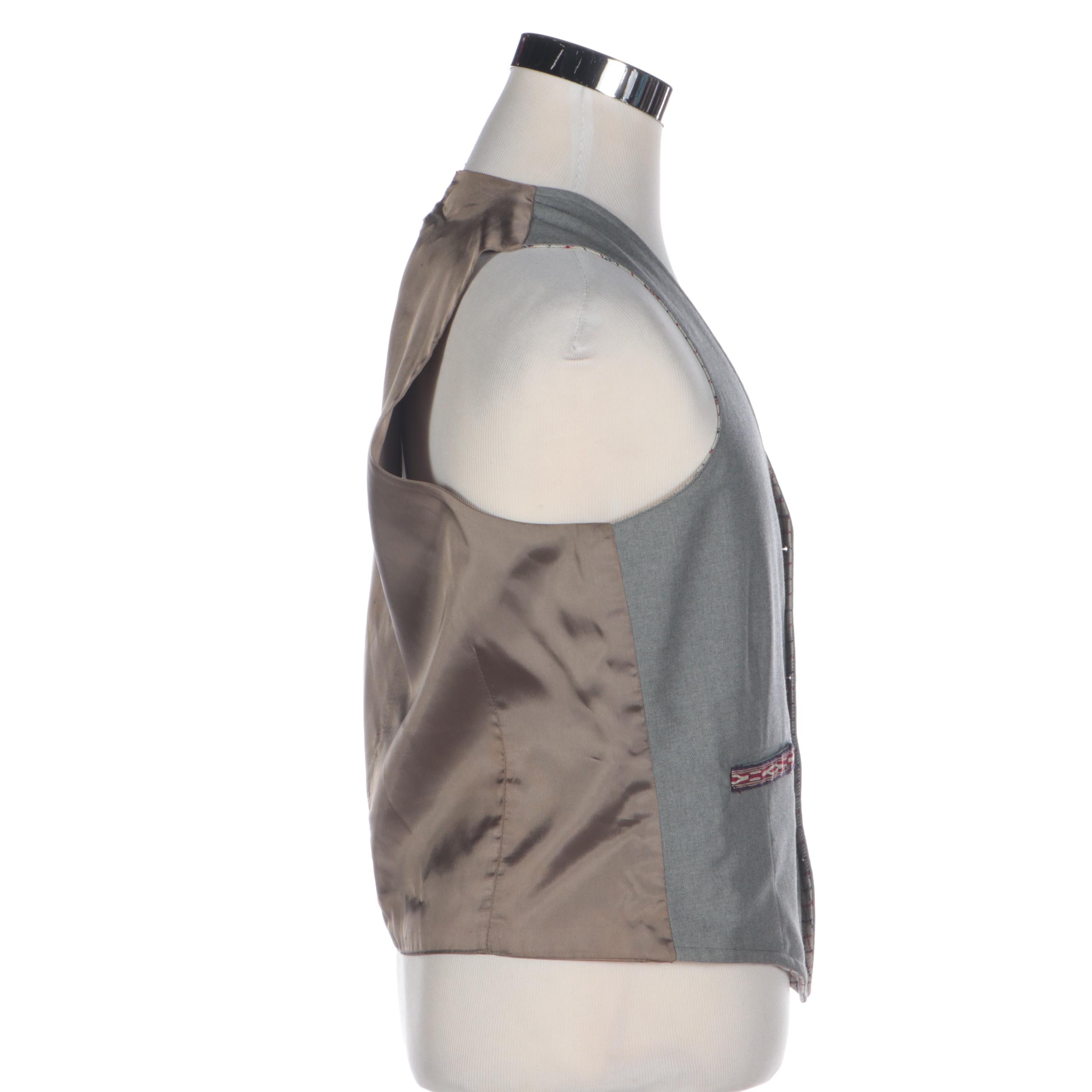 Men's Everything Visual Handmade Reversible Wool Button Vest