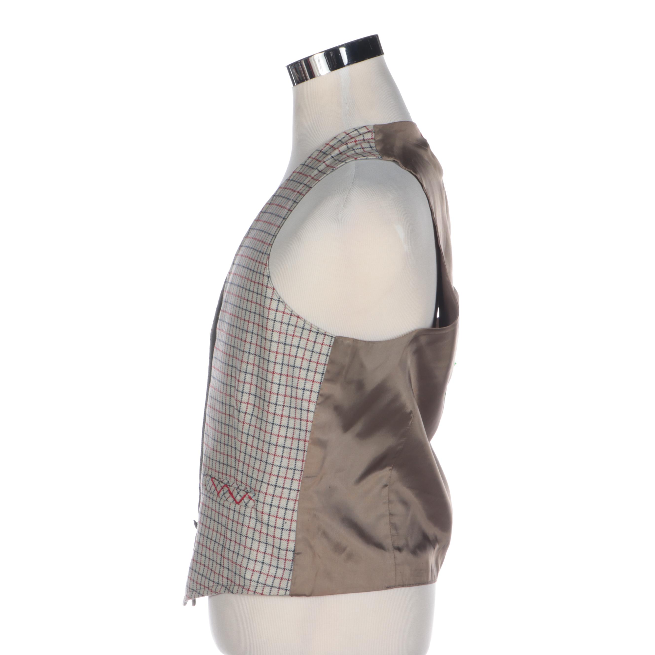 Men's Everything Visual Handmade Reversible Wool Button Vest