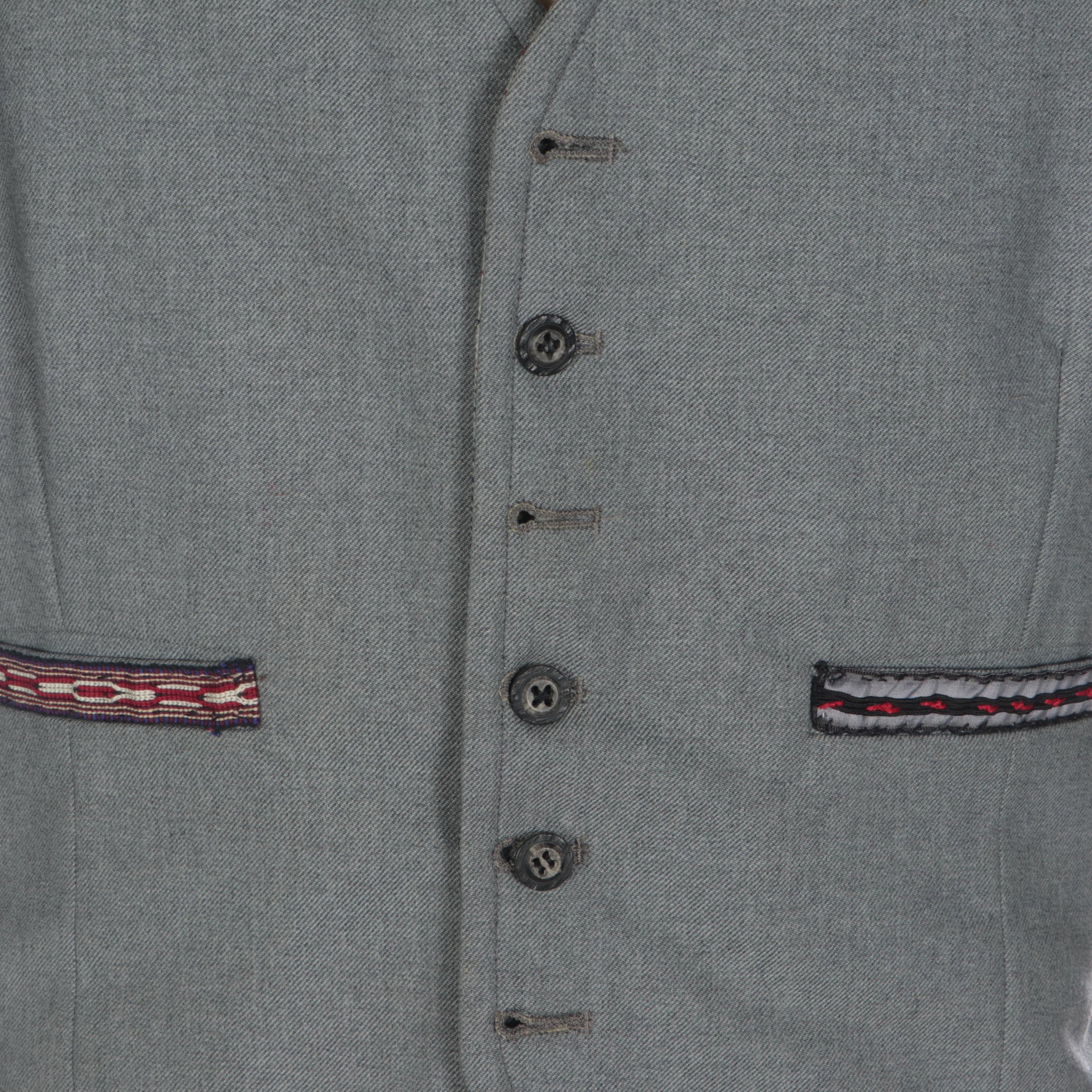 Men's Everything Visual Handmade Reversible Wool Button Vest