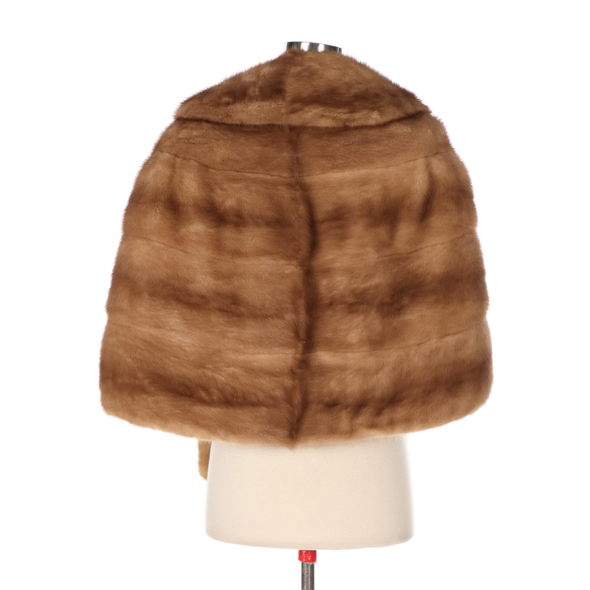 Pastel Brown Mink Fur Stole by J.P. Allen Furs of Atlanta